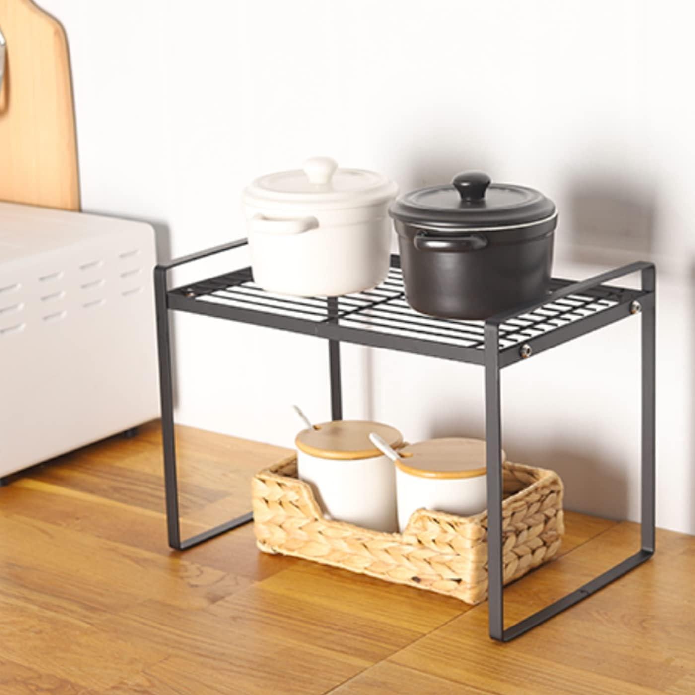 Estante de Cocina DearyHome 33 cm Apilable Metal Negro