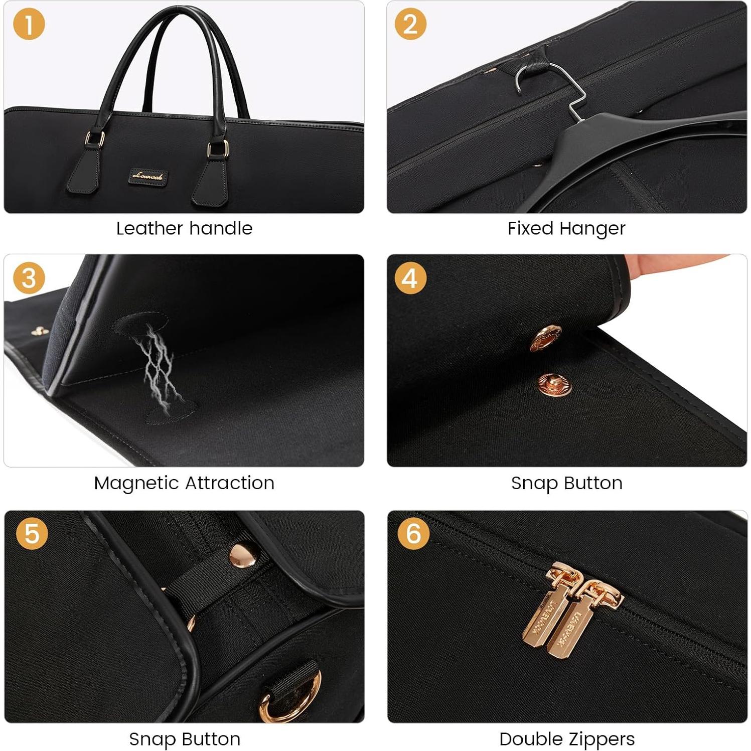 Bolsa de Ropa LOVEVOOK 3 en 1 para Viaje - Negro