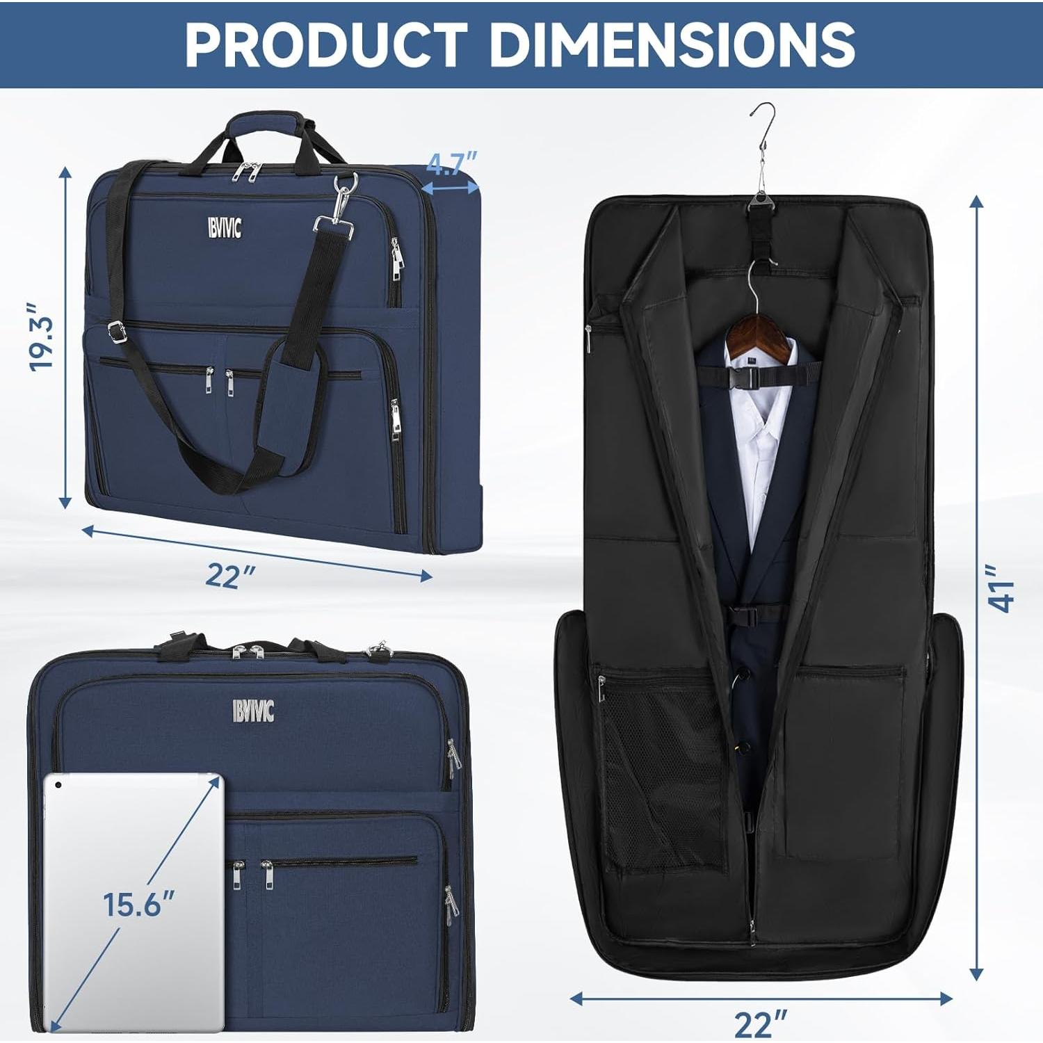Bolsa de Ropa de Viaje Oxford Azul 41.3" con Compartimentos
