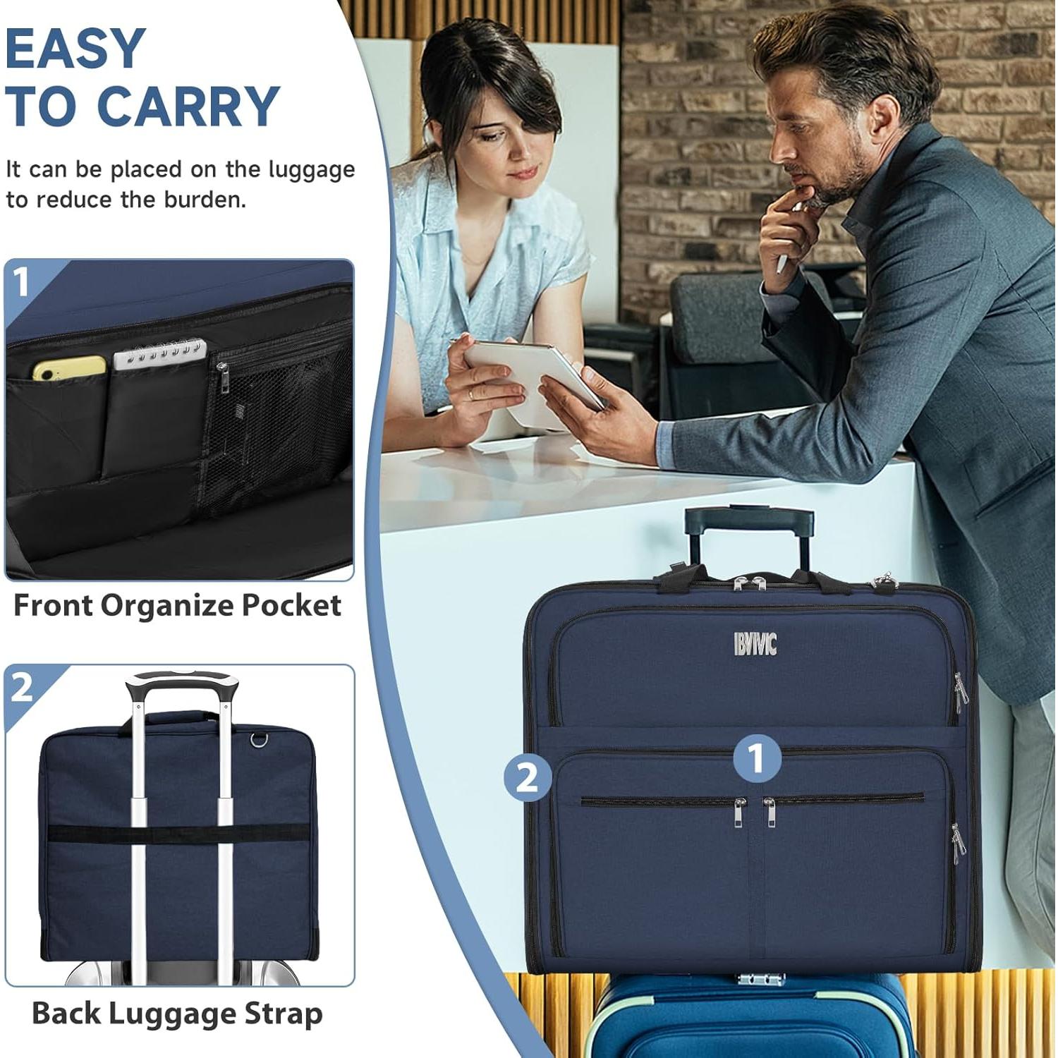 Bolsa de Ropa de Viaje Oxford Azul 41.3" con Compartimentos