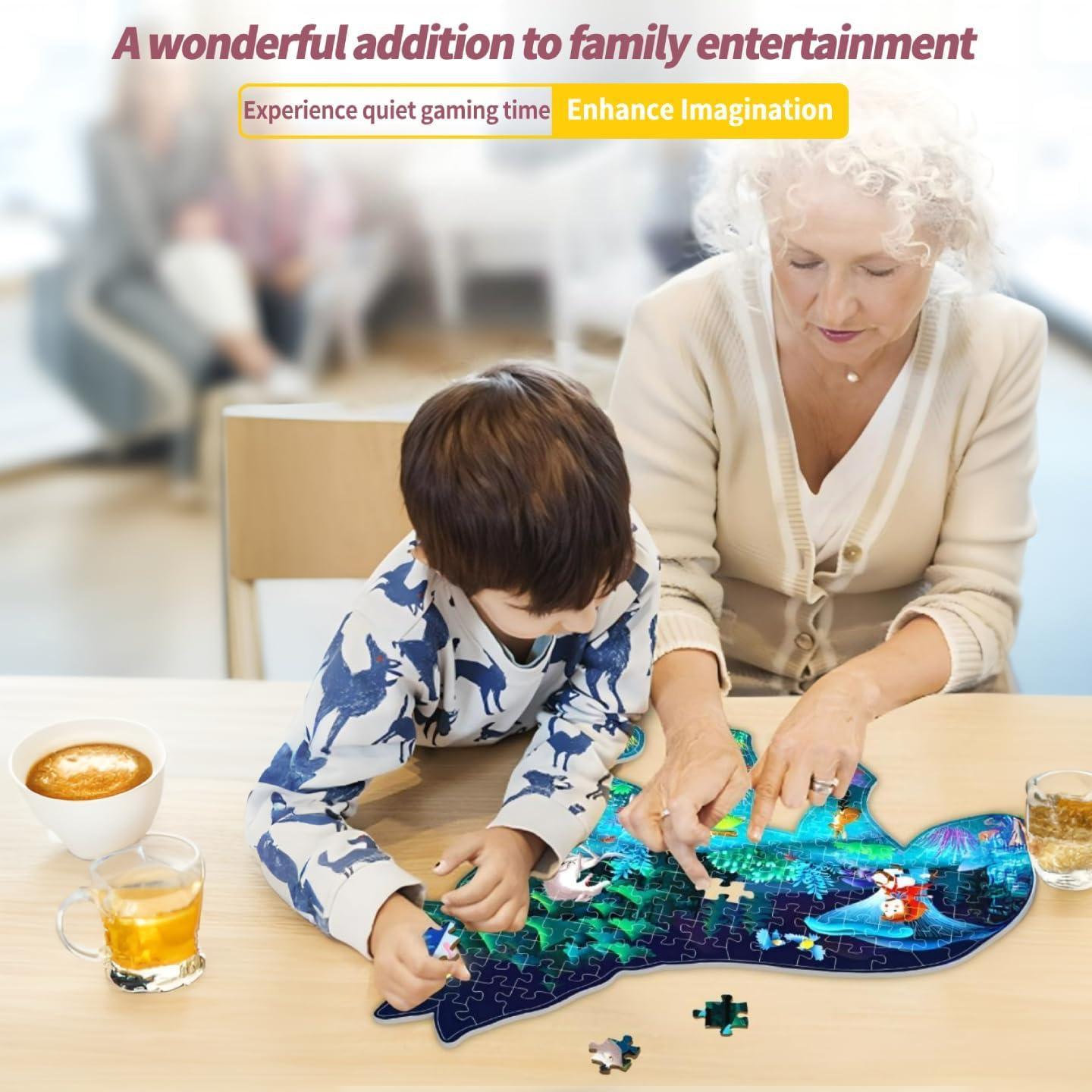 Rompecabezas de Dinosaurios OLMZIHYVD 200 Piezas Brillantes