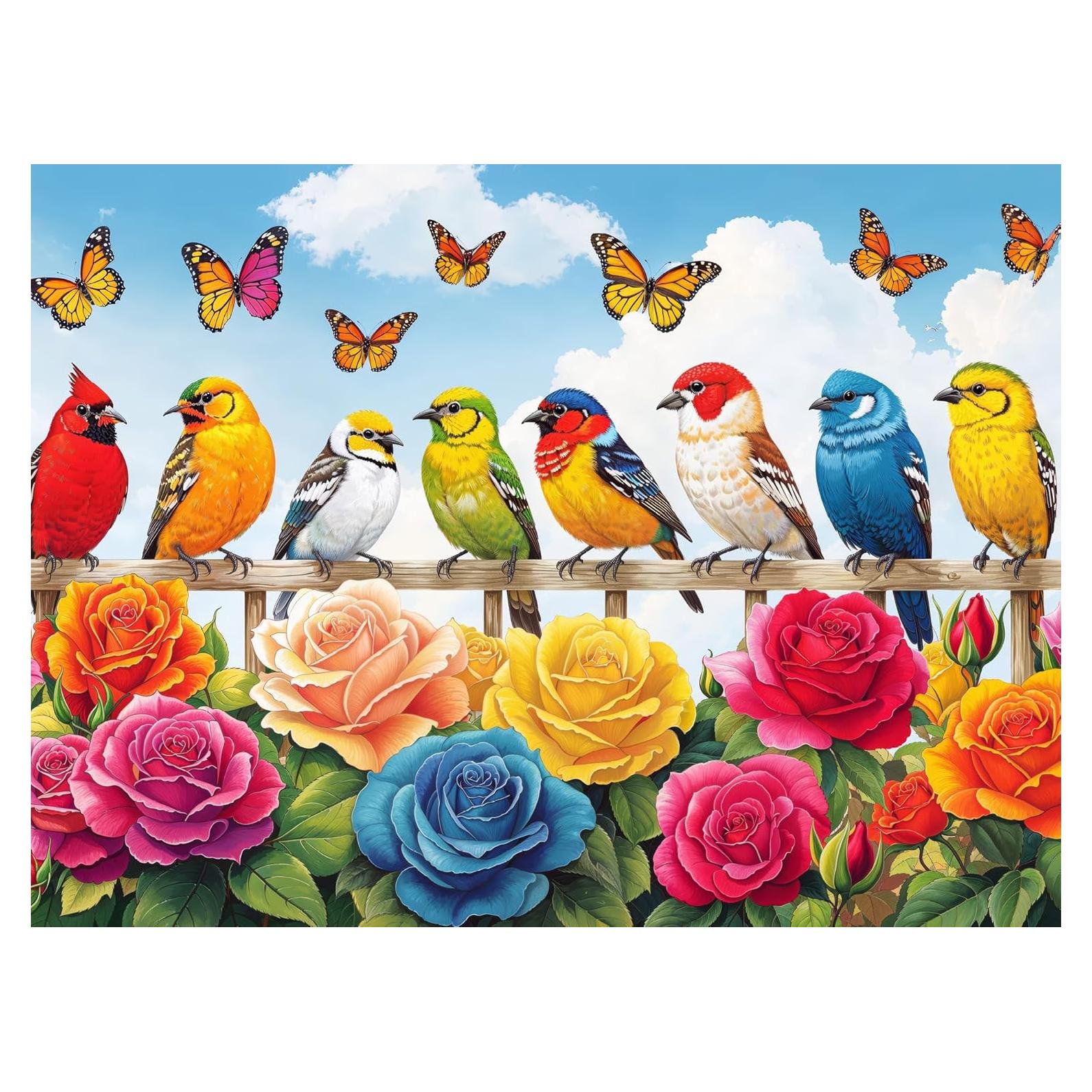 Rompecabezas 1000 Piezas Cross & Glory Aves y Flores