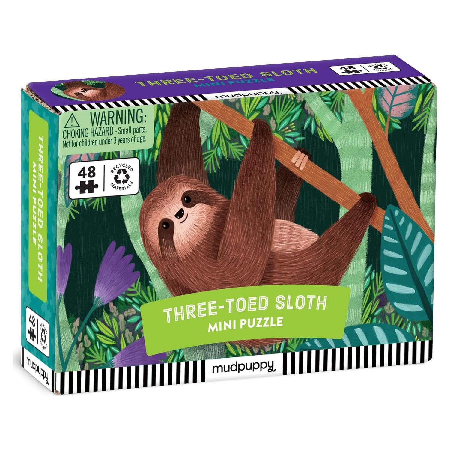 Rompecabezas Mini Mudpuppy Perezoso 48 Piezas 20,32x14,61cm
