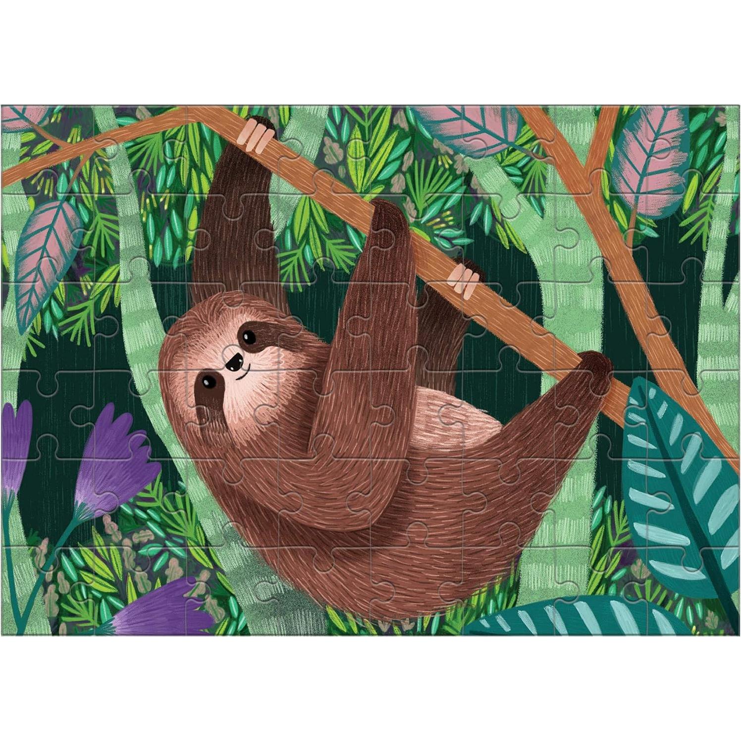 Rompecabezas Mini Mudpuppy Perezoso 48 Piezas 20,32x14,61cm