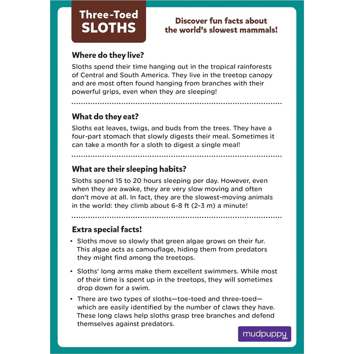 Rompecabezas Mini Mudpuppy Perezoso 48 Piezas 20,32x14,61cm