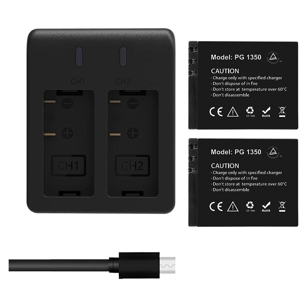 Baterías Recargables AKASO Brave 7 con Cargador Doble USB