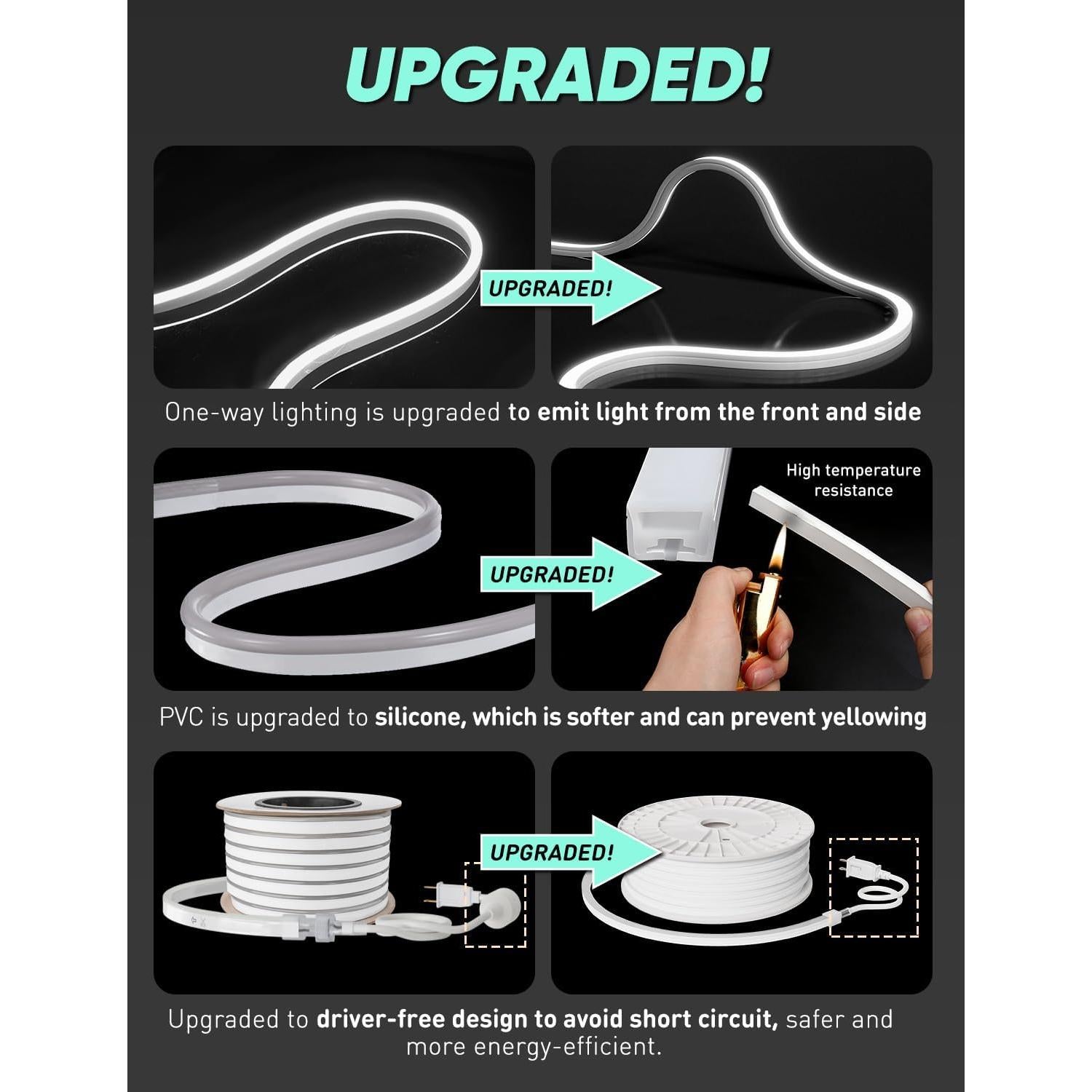 Tira de Neón LED GZBtech 5M 6000K Blanco Frío IP65