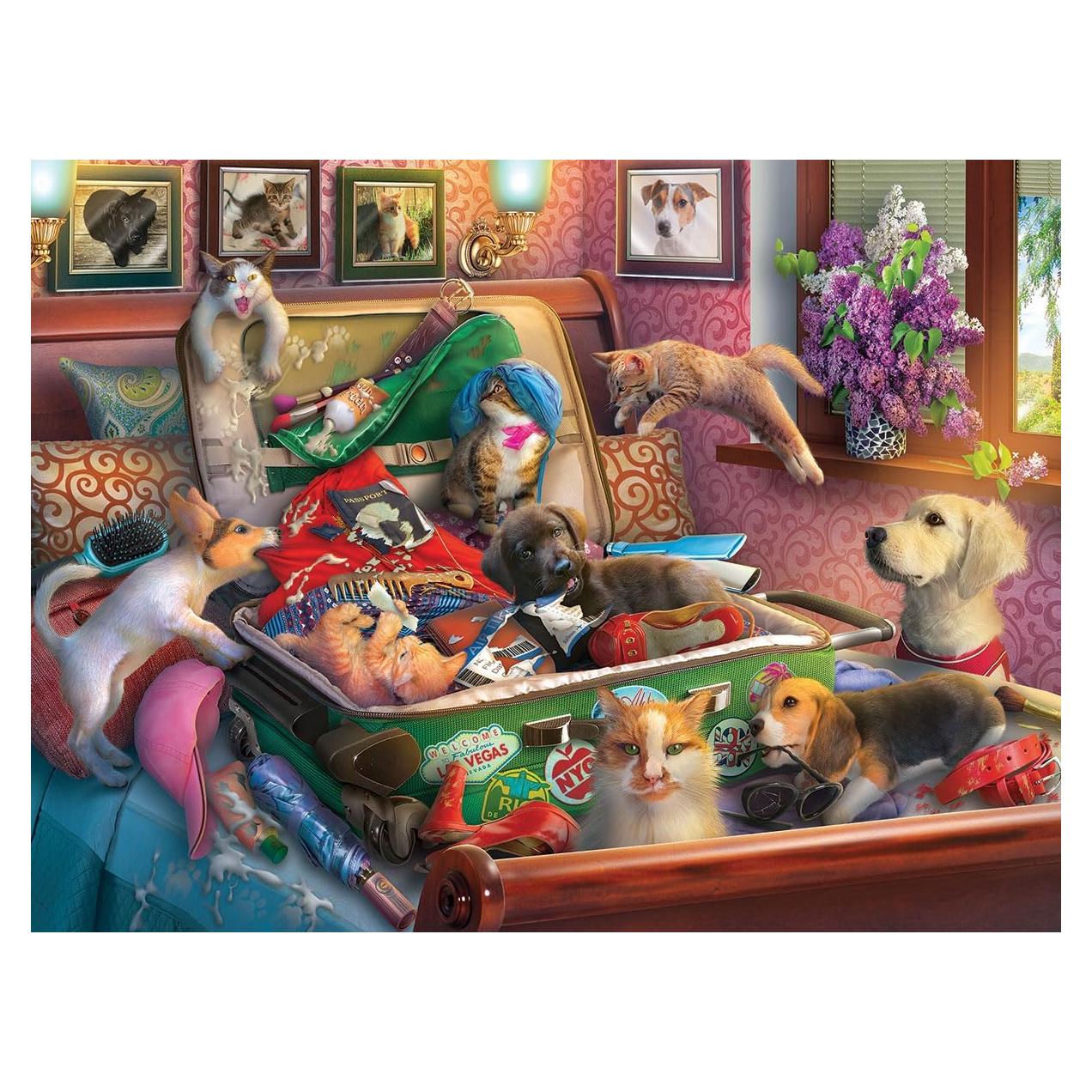 Rompecabezas White Mountain 500 Piezas Paws Gone Wild