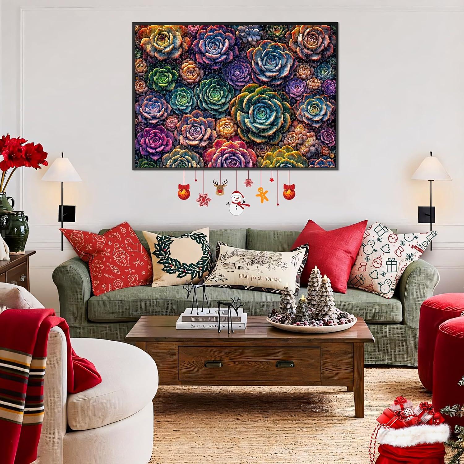 Puzzle Crowm 1000 Piezas Suculentas Coloridas 70x50 cm