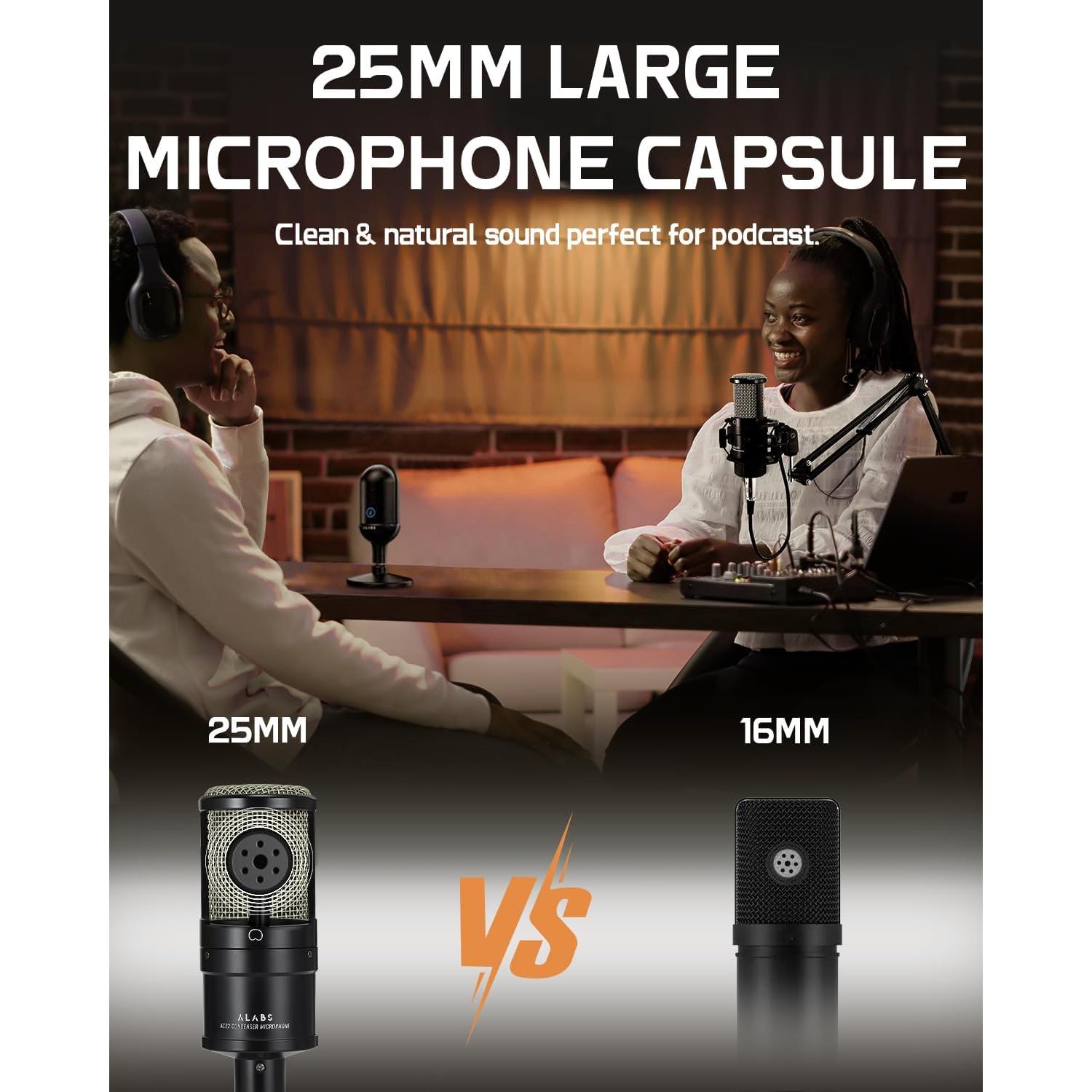 Micrófono de Condensador ALABS AC22 Cardioide Profesional
