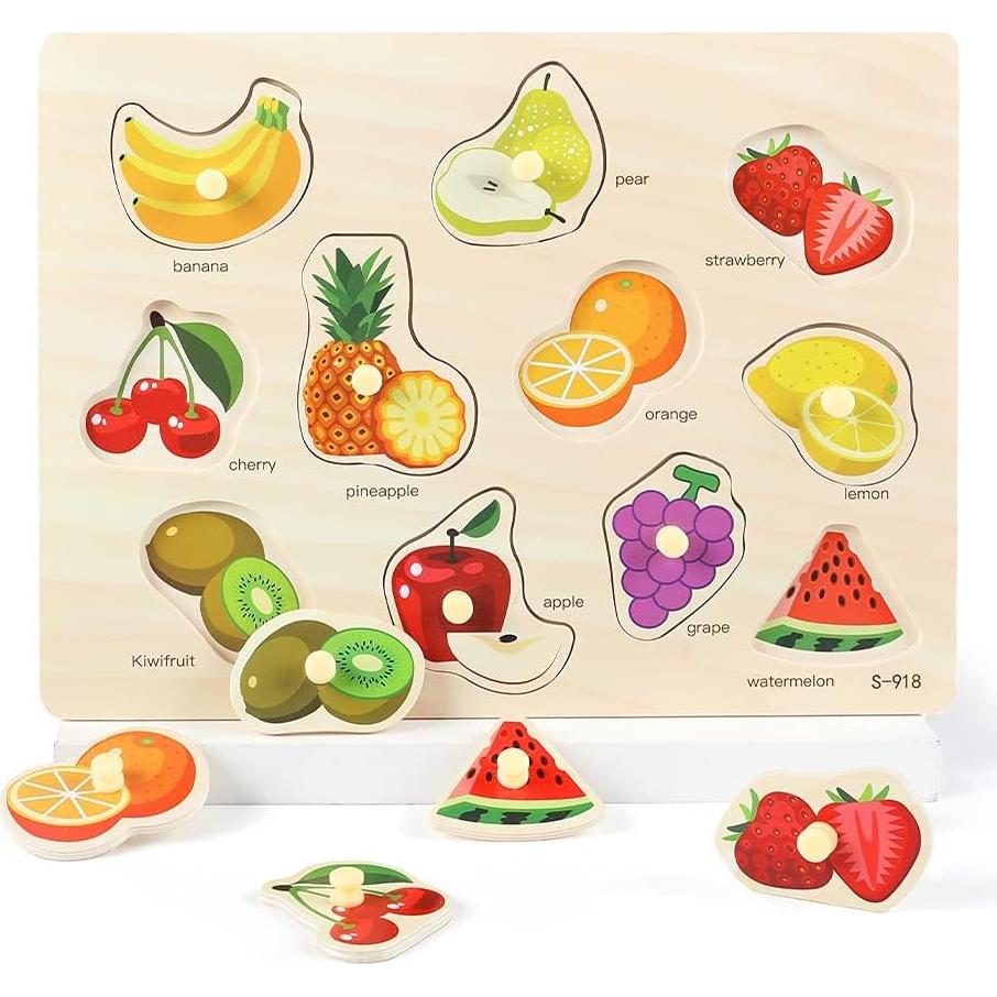 Rompecabezas de Clavo de Madera GRINNNIE 4 Piezas Educativos