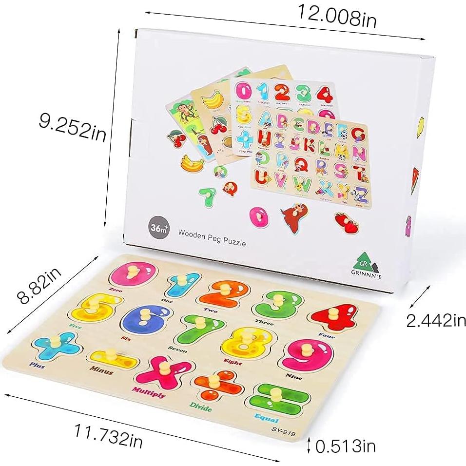 Rompecabezas de Clavo de Madera GRINNNIE 4 Piezas Educativos