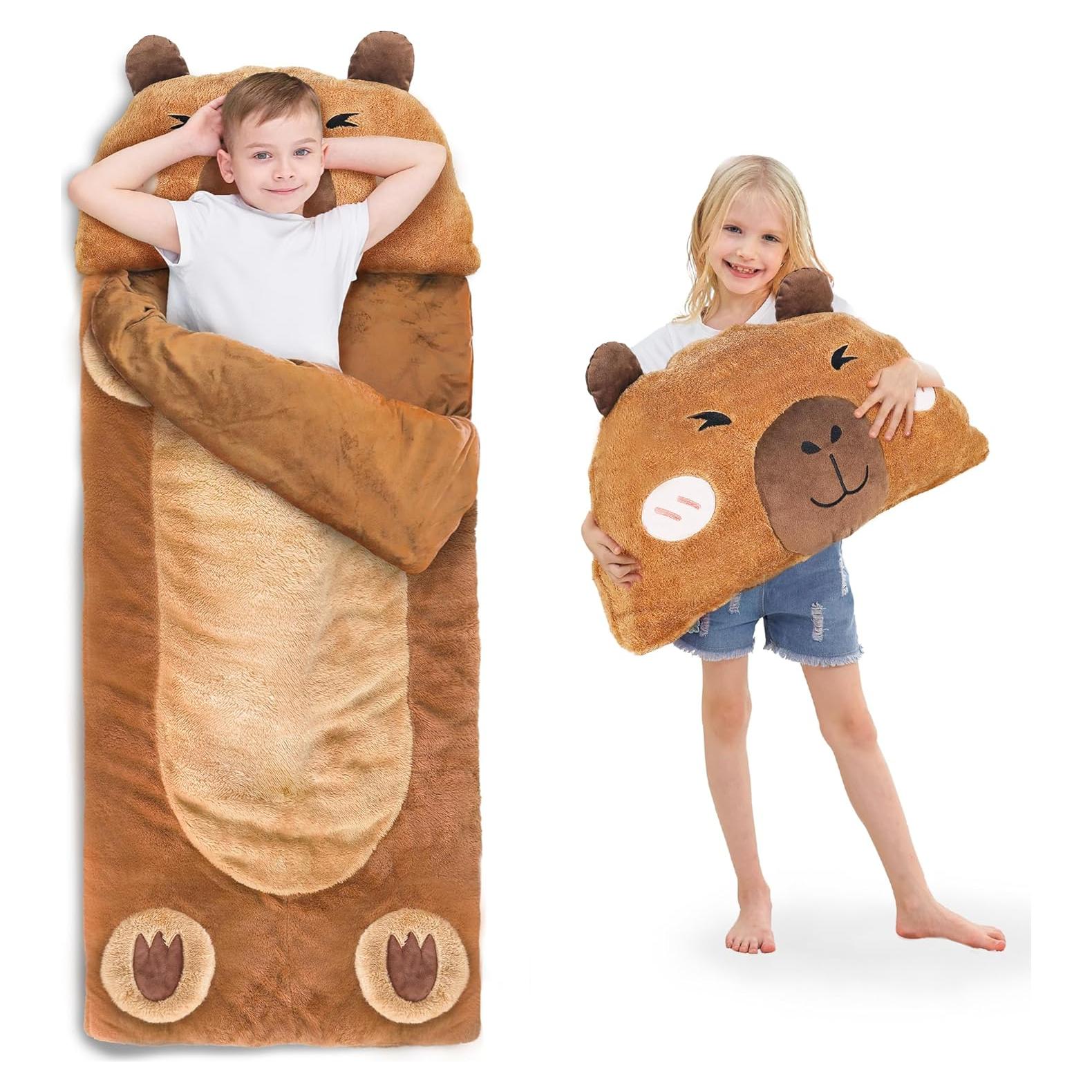 Saco de Dormir iPlay, iLearn Capibara 2 en 1 para Niños