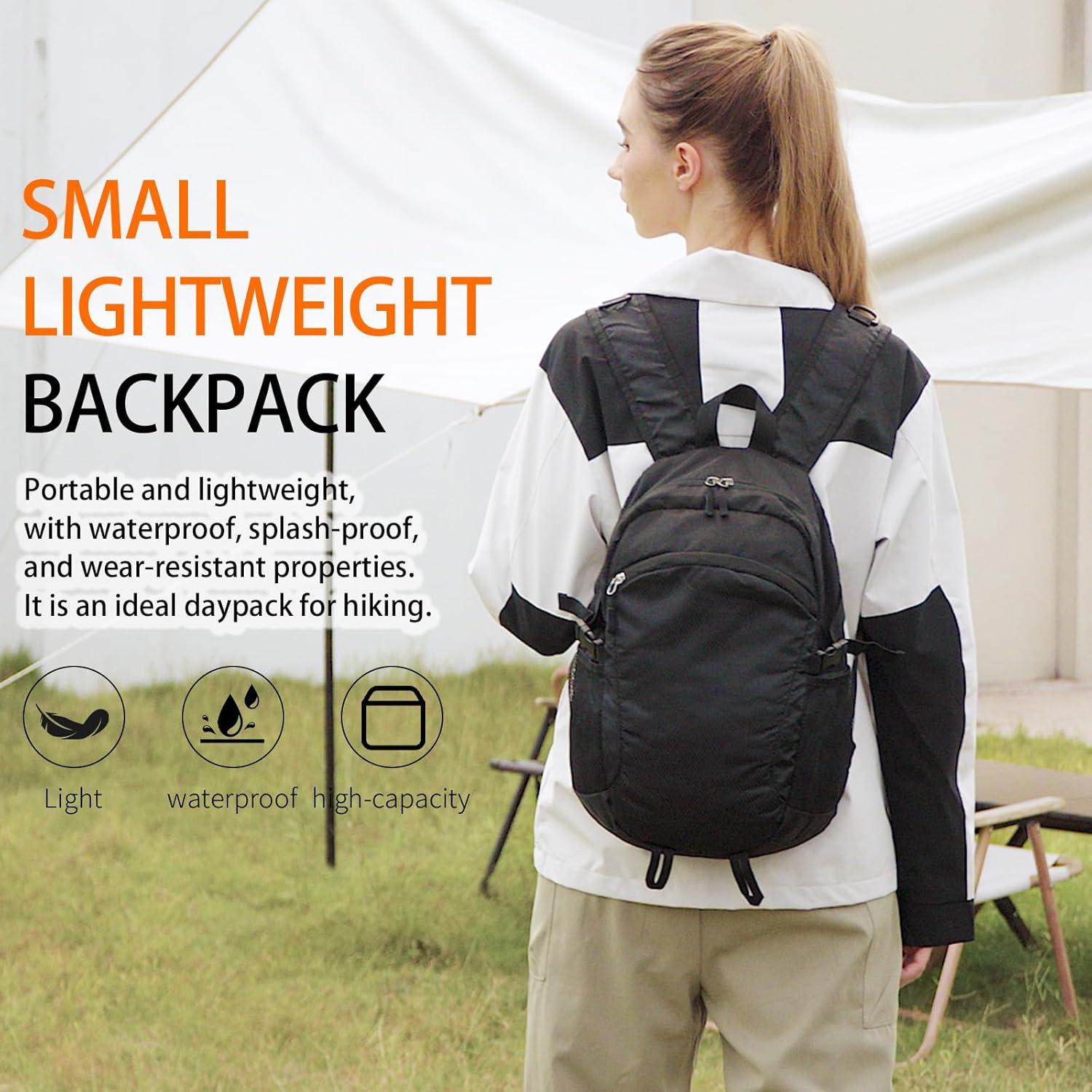 Mochila de Senderismo Plegable SFIUYDS 15L Impermeable Negra