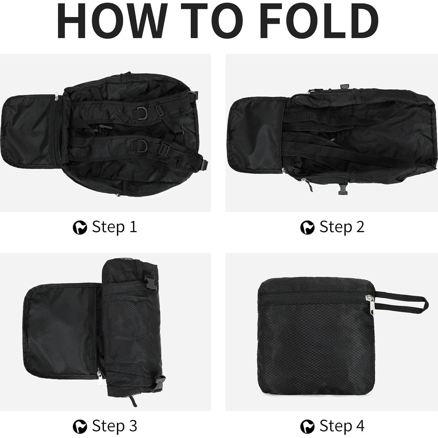 Mochila de Senderismo Plegable SFIUYDS 15L Impermeable Negra