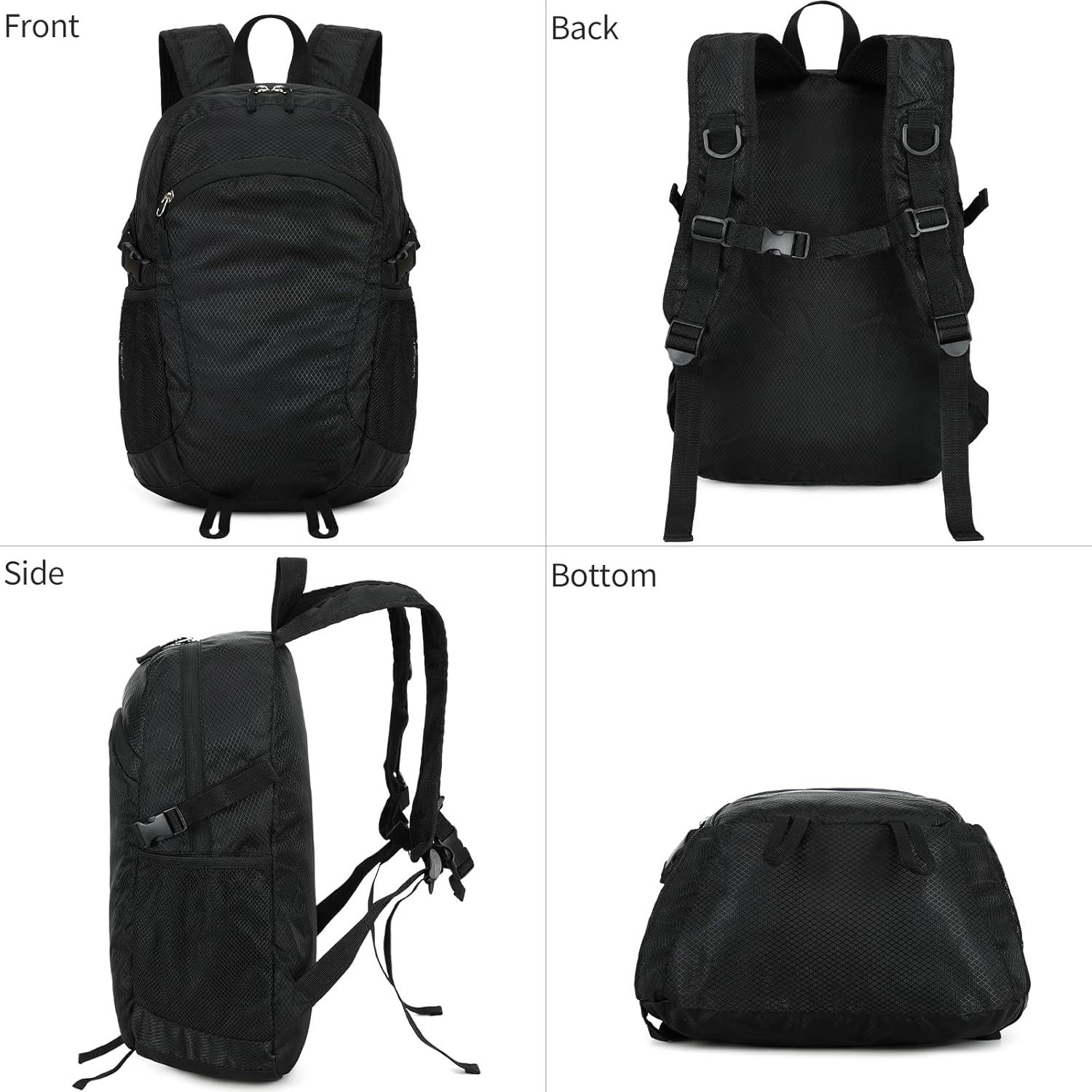Mochila de Senderismo Plegable SFIUYDS 15L Impermeable Negra
