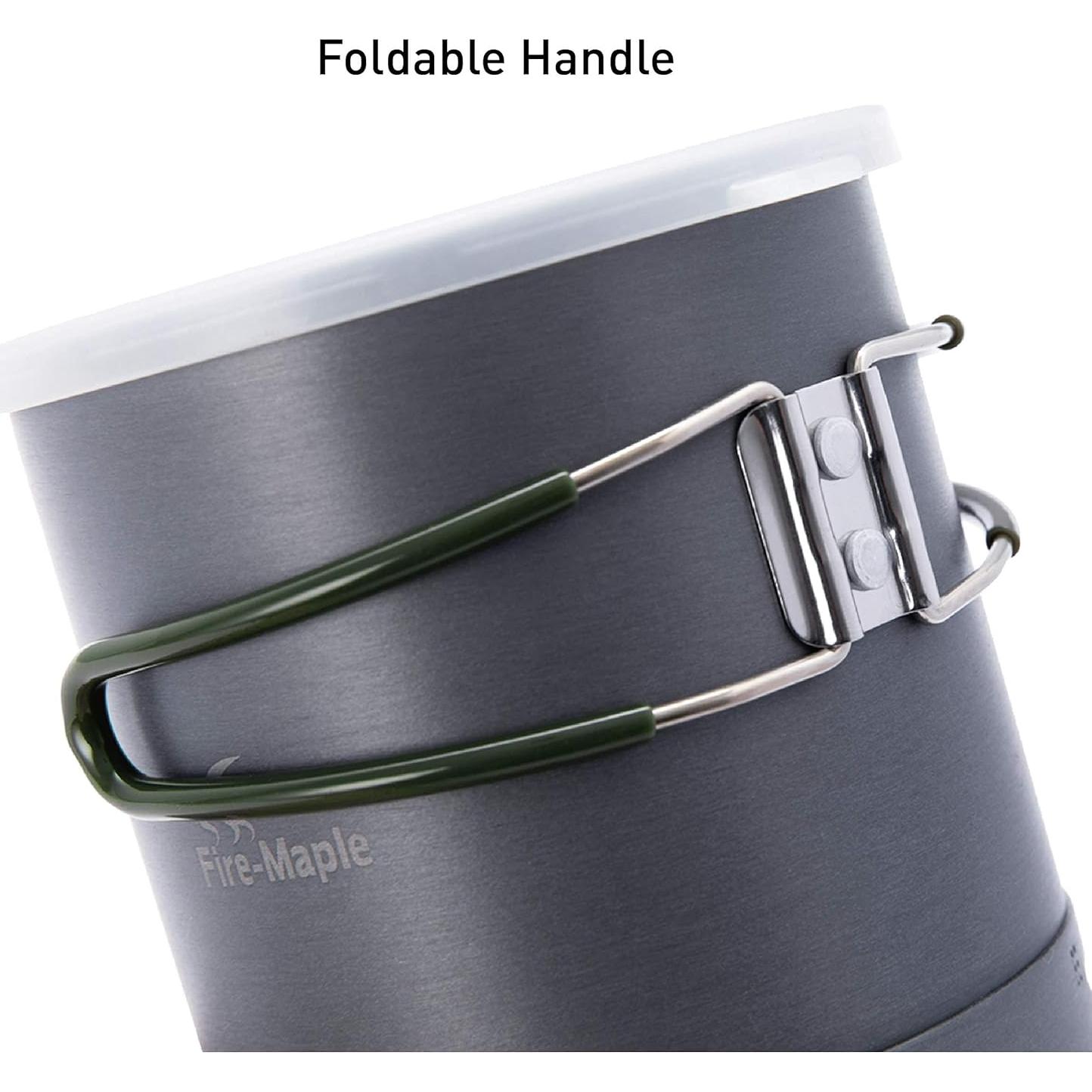 Olla de Camping Fire-Maple 1L Aluminio Anodizado Plegable