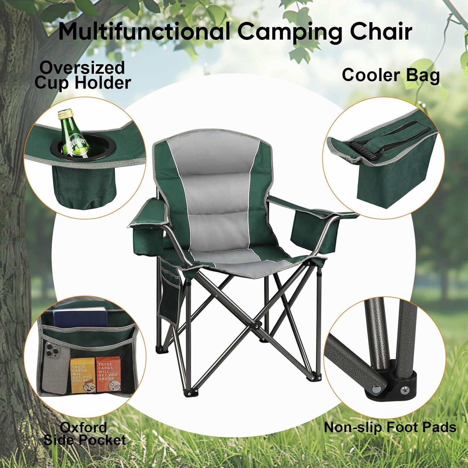 Paquete de 2 Sillas de Camping Northroad Plegables 182 KG