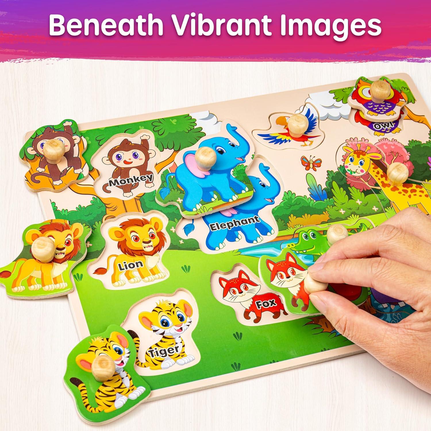 Rompecabezas de Madera SYNARRY 6 Piezas Educativos 1-3 Años