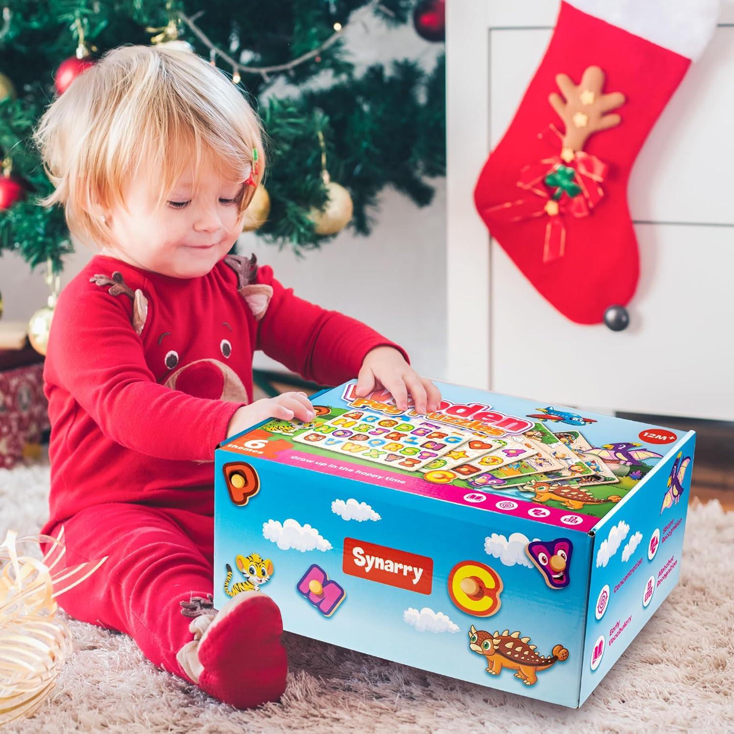 Rompecabezas de Madera SYNARRY 6 Piezas Educativos 1-3 Años