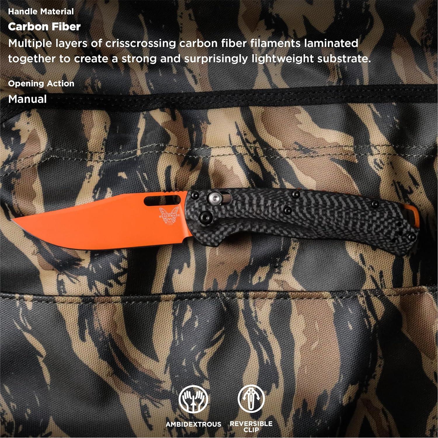 Cuchillo de Caza Benchmade Taggedout 15535 Fibra de Carbono