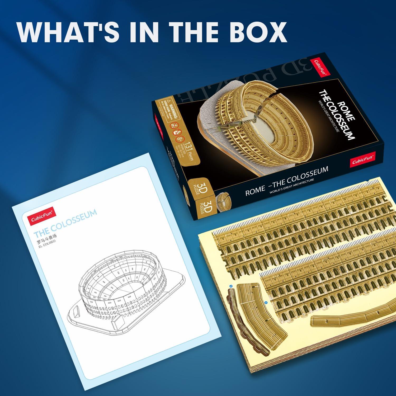 Rompecabezas 3D CubicFun Coliseo de Roma 131 Piezas