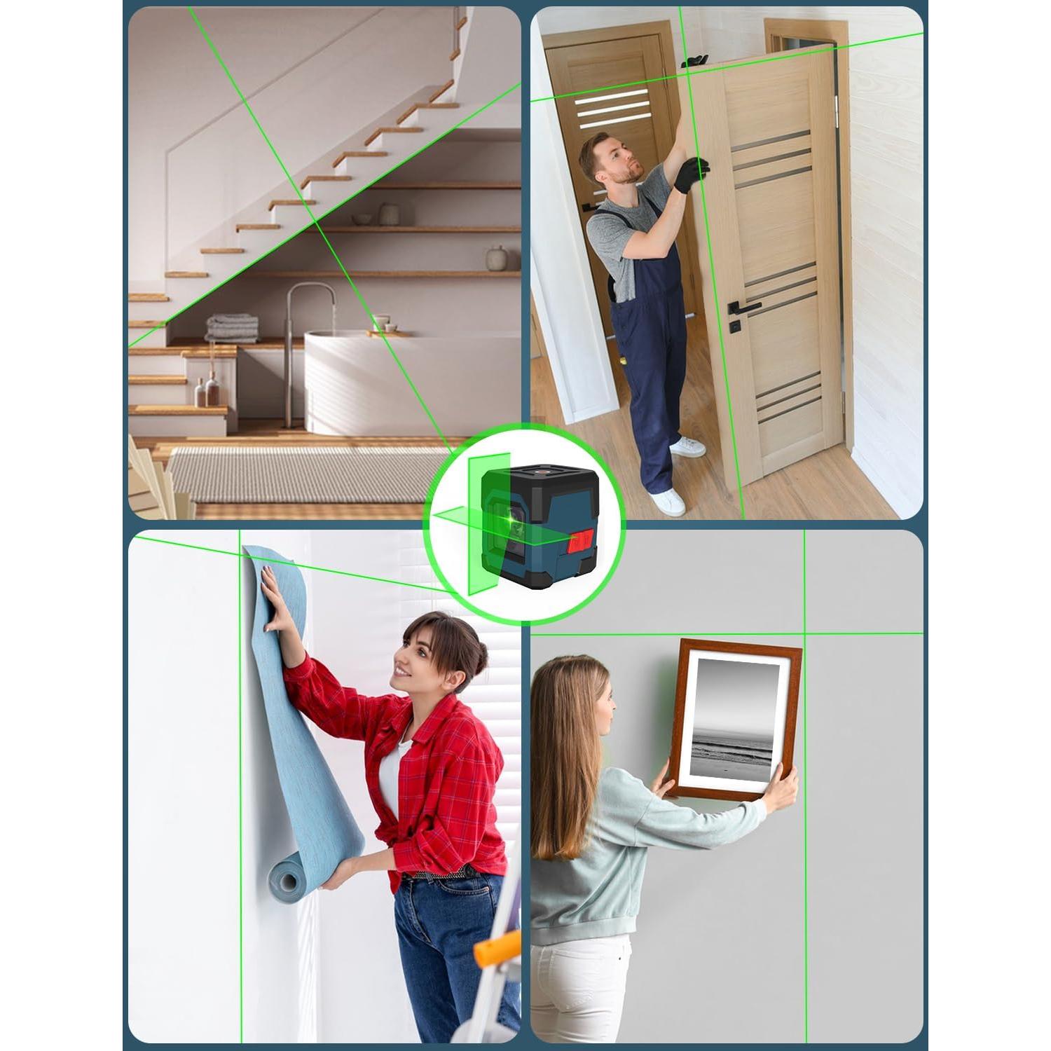 Nivel Láser RockSeed Autonivelación Verde con Trípode 119 cm