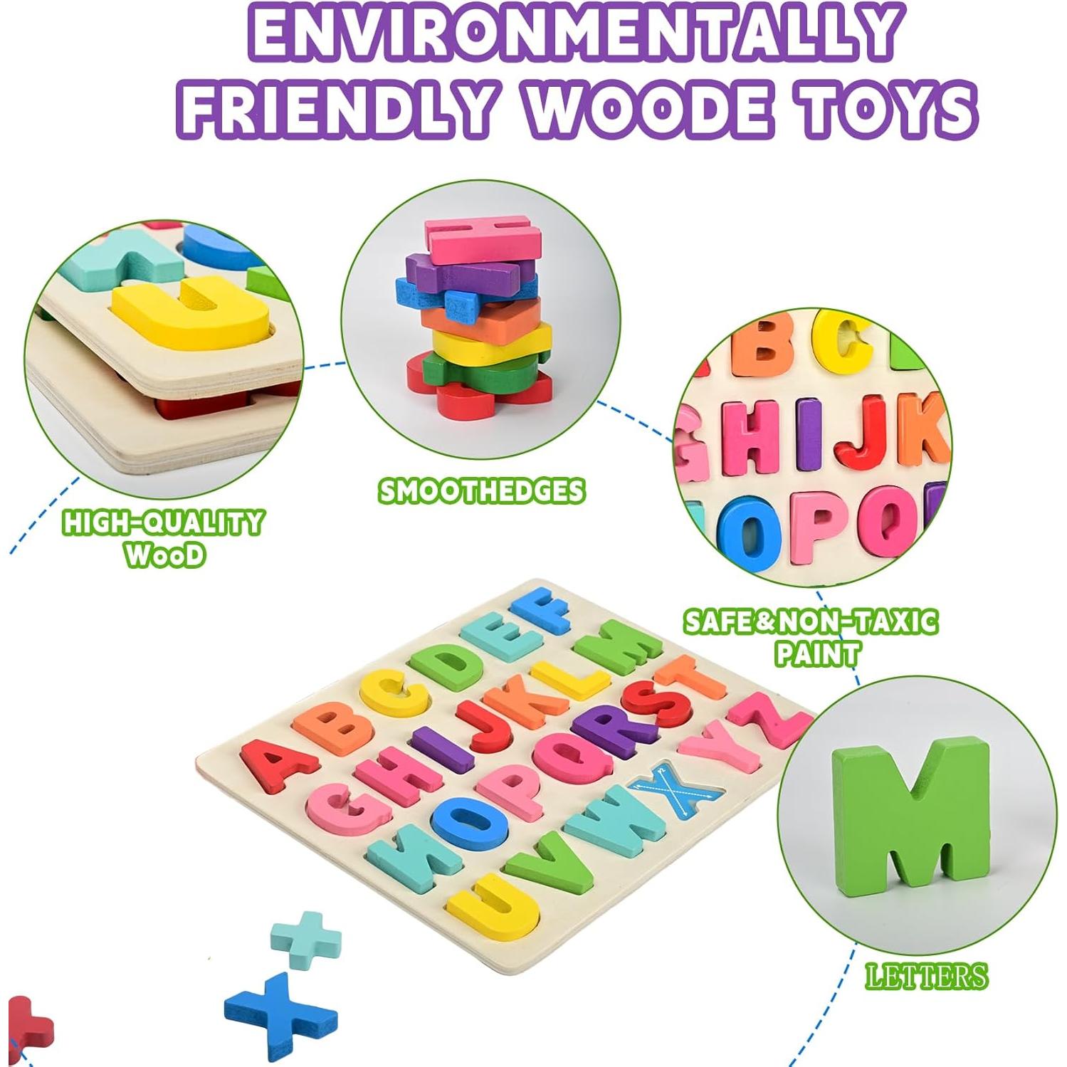 Rompecabezas de Madera ABC ScienSta 2 en 1 para Niños