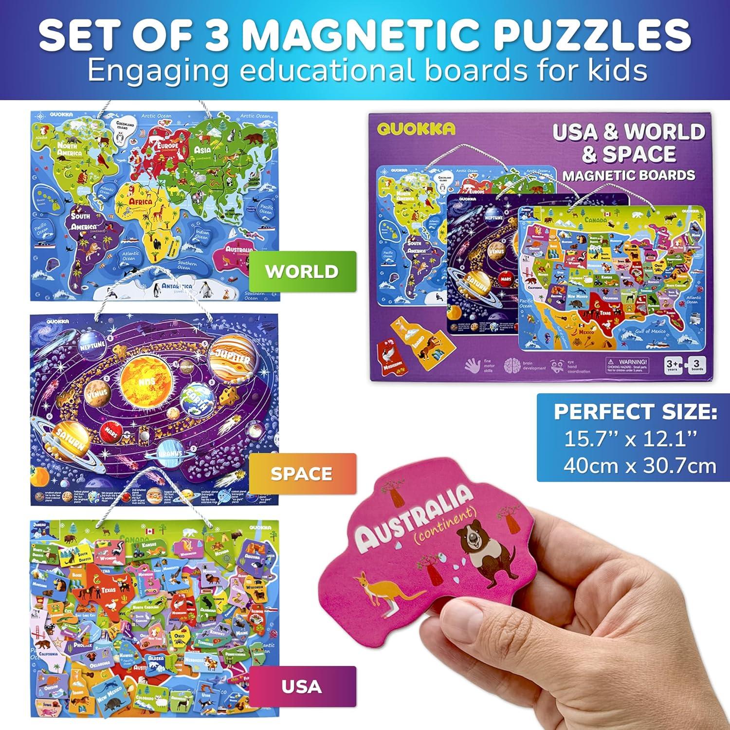 Puzzles Magnéticos QUOKKA para Niños 3 a 5 Años - Mapas