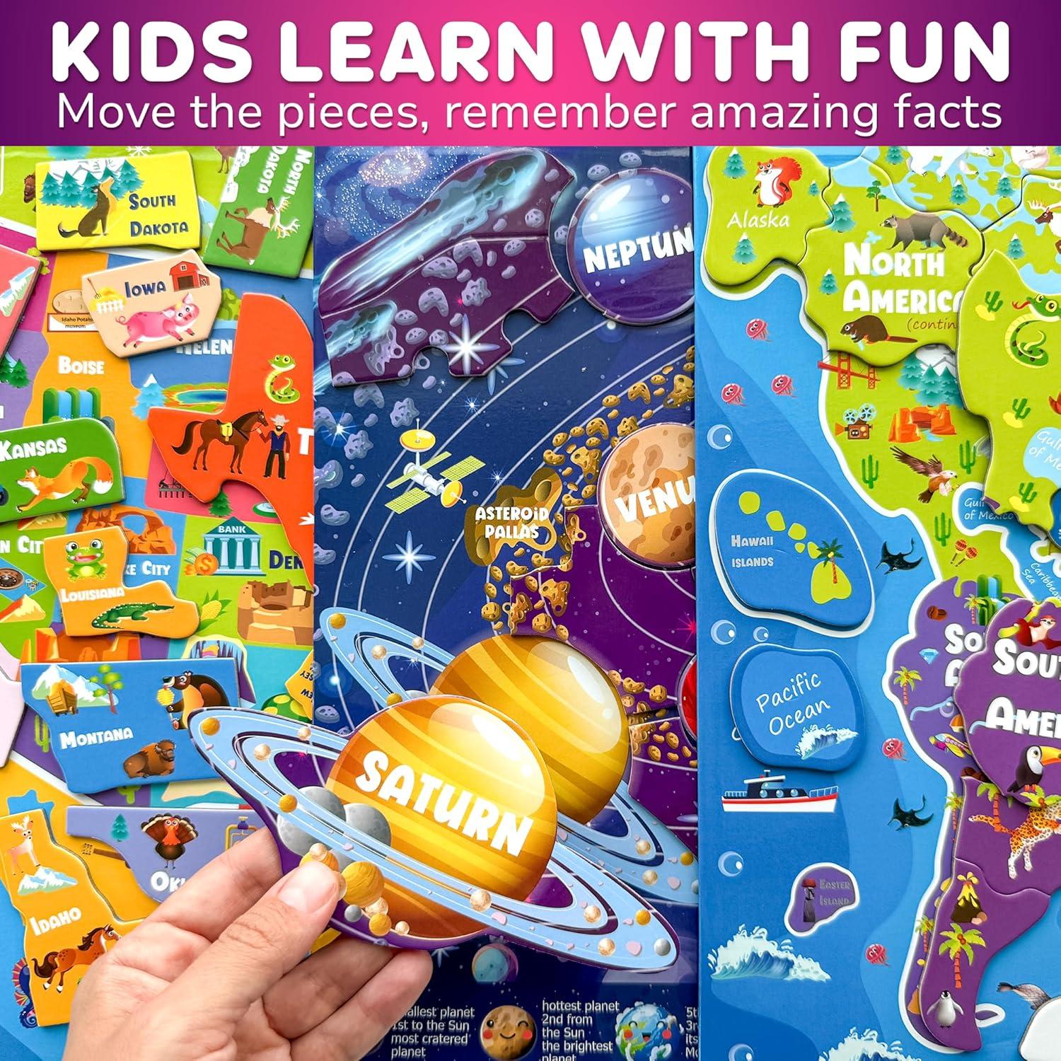 Puzzles Magnéticos QUOKKA para Niños 3 a 5 Años - Mapas