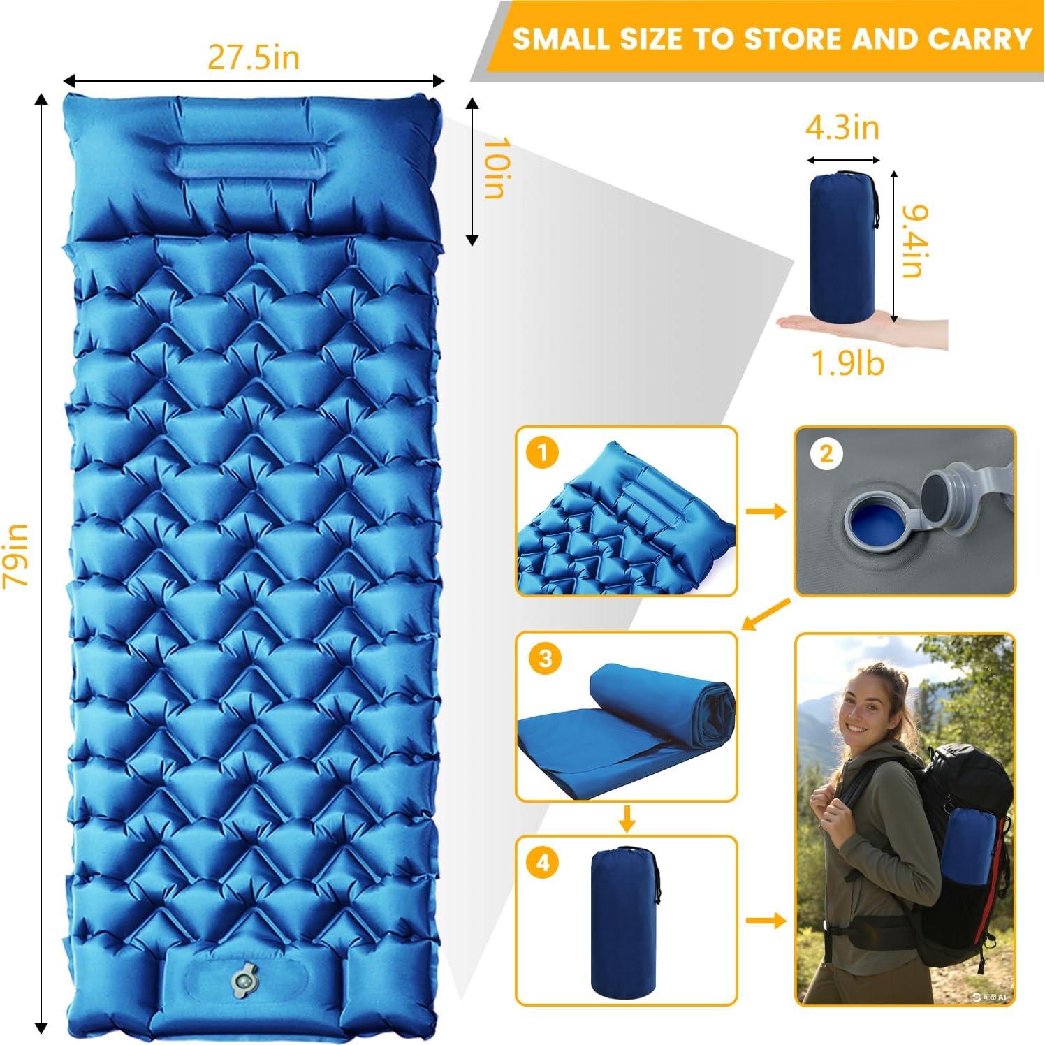 Colchoneta de Camping Inflable Oramoose SD-05 200x70cm 10cm Grosor