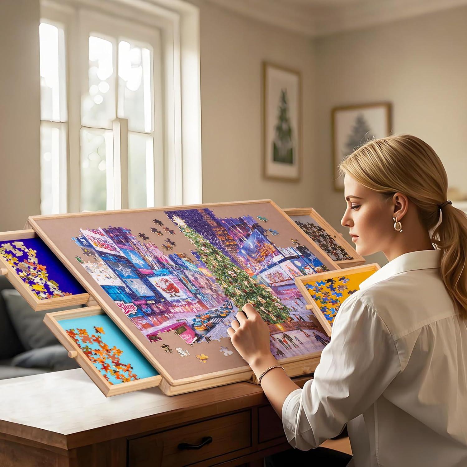 Mesa de Rompecabezas Tektalk con Soporte Ajustable 75x50cm