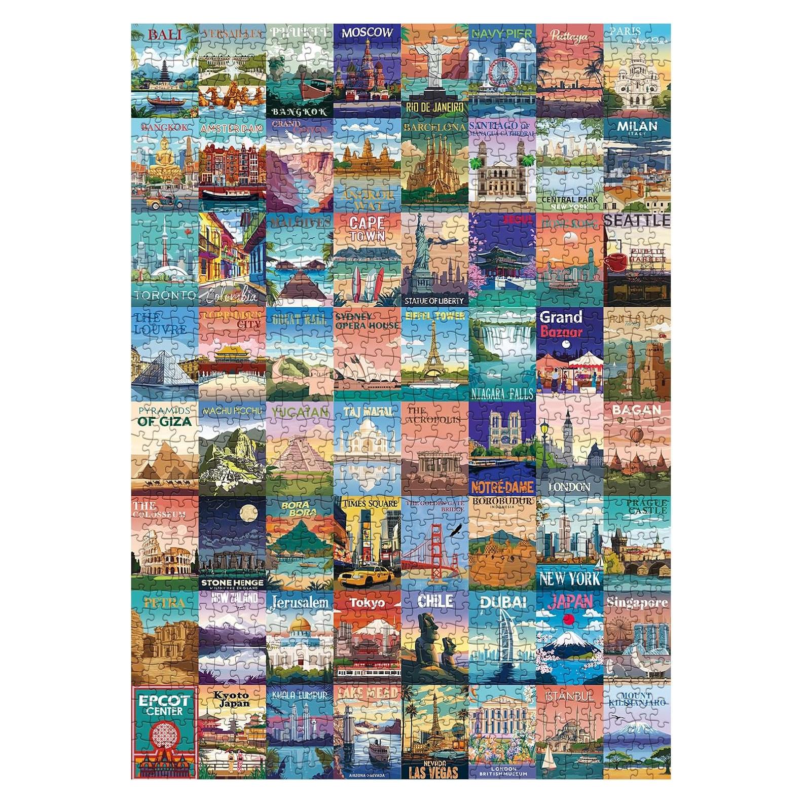 Rompecabezas de Viaje BBOLDIN 1000 Piezas Monumentos Mundiales