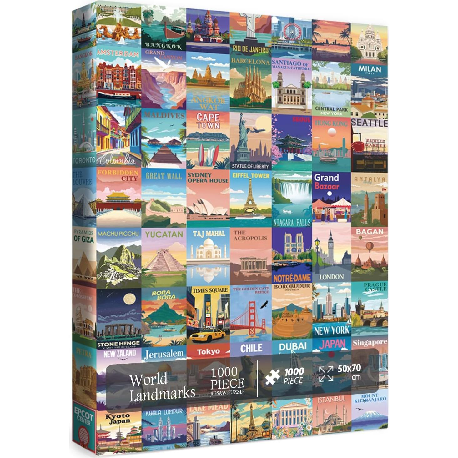 Rompecabezas de Viaje BBOLDIN 1000 Piezas Monumentos Mundiales