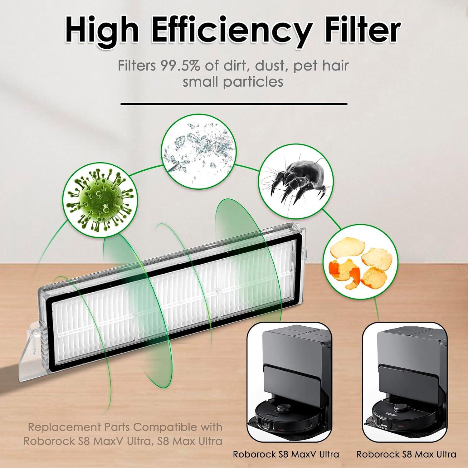 Kit de Accesorios 10 Piezas para Roborock S8 MaxV Ultra