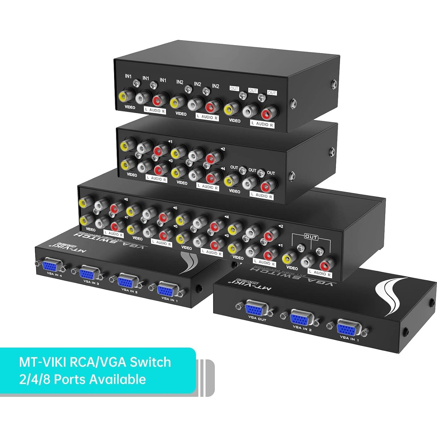Interruptor VGA 2 Puertos MT-VIKI 1920x1080 250MHz