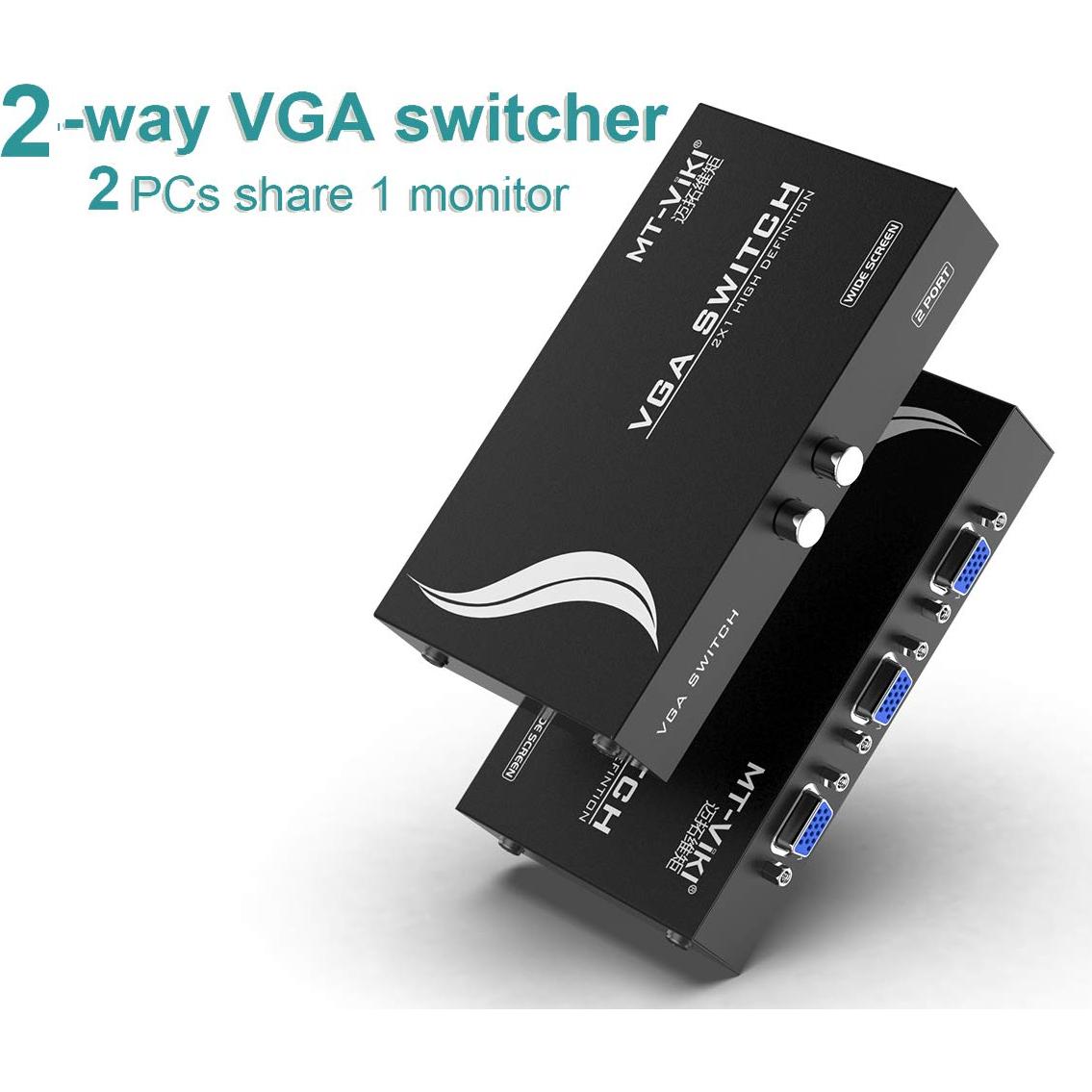 Interruptor VGA 2 Puertos MT-VIKI 1920x1080 250MHz