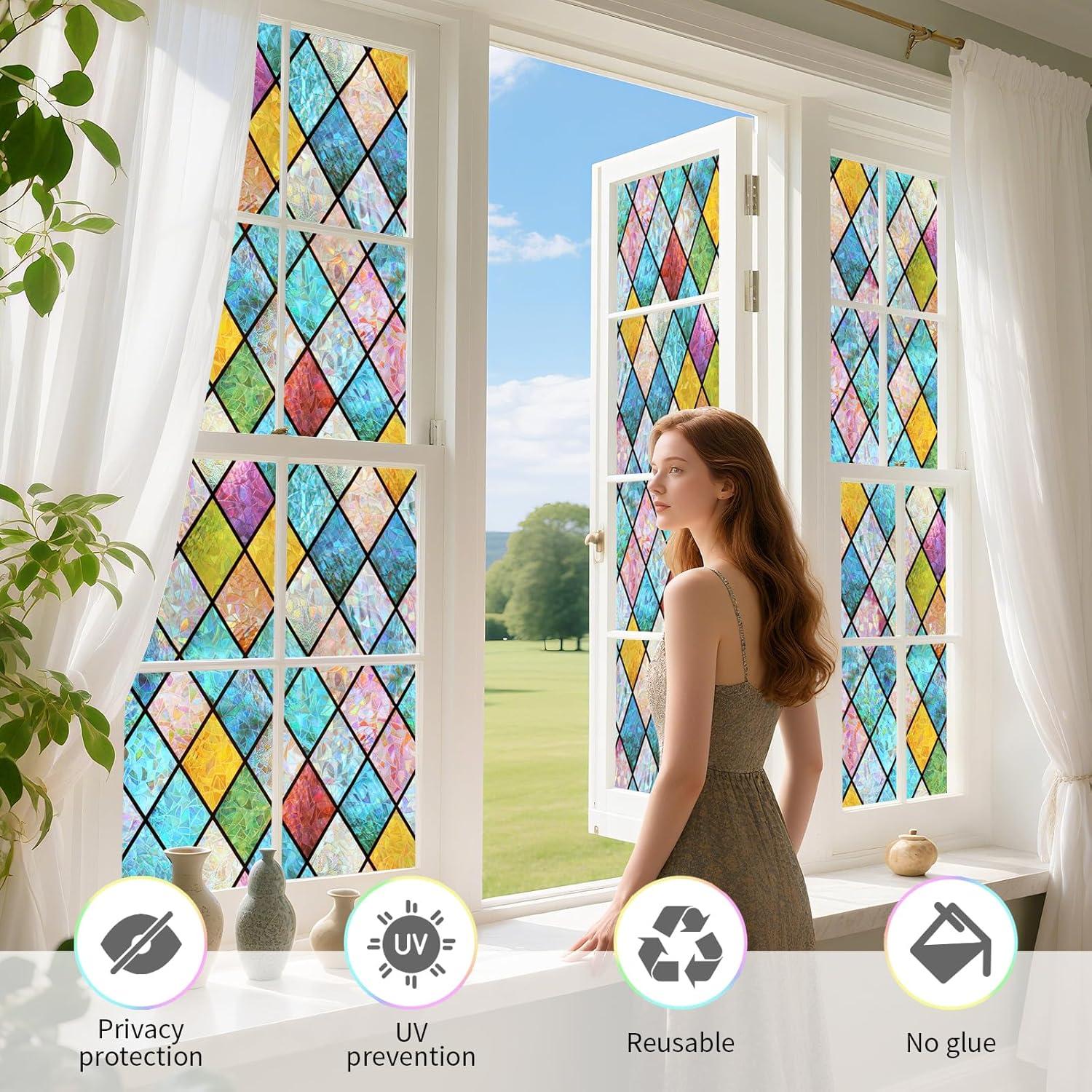 Película de Ventana 3D WPCTEV 44.5x198 cm Anti UV Privacidad