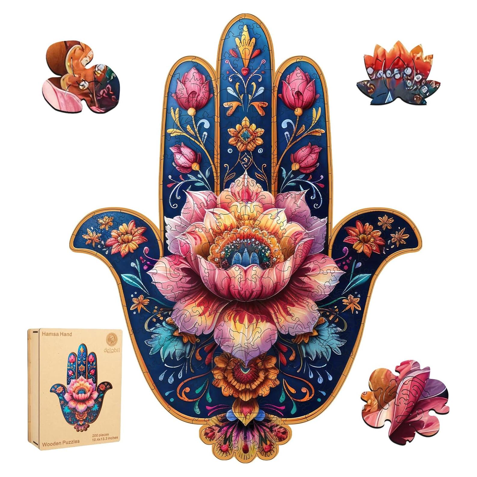 Rompecabezas de Madera Hamsa 200 Piezas 33.78x26.42cm