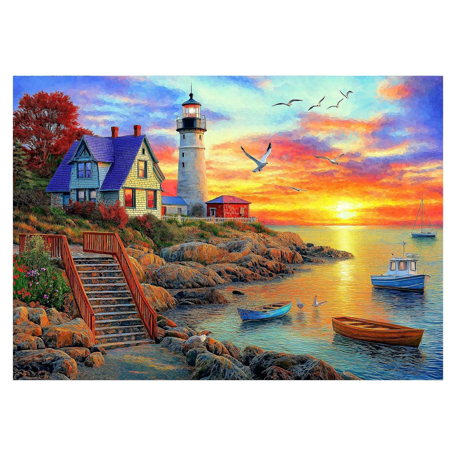 Rompecabezas Faro Atardecer 500 Piezas MINIWAN 53x38 cm