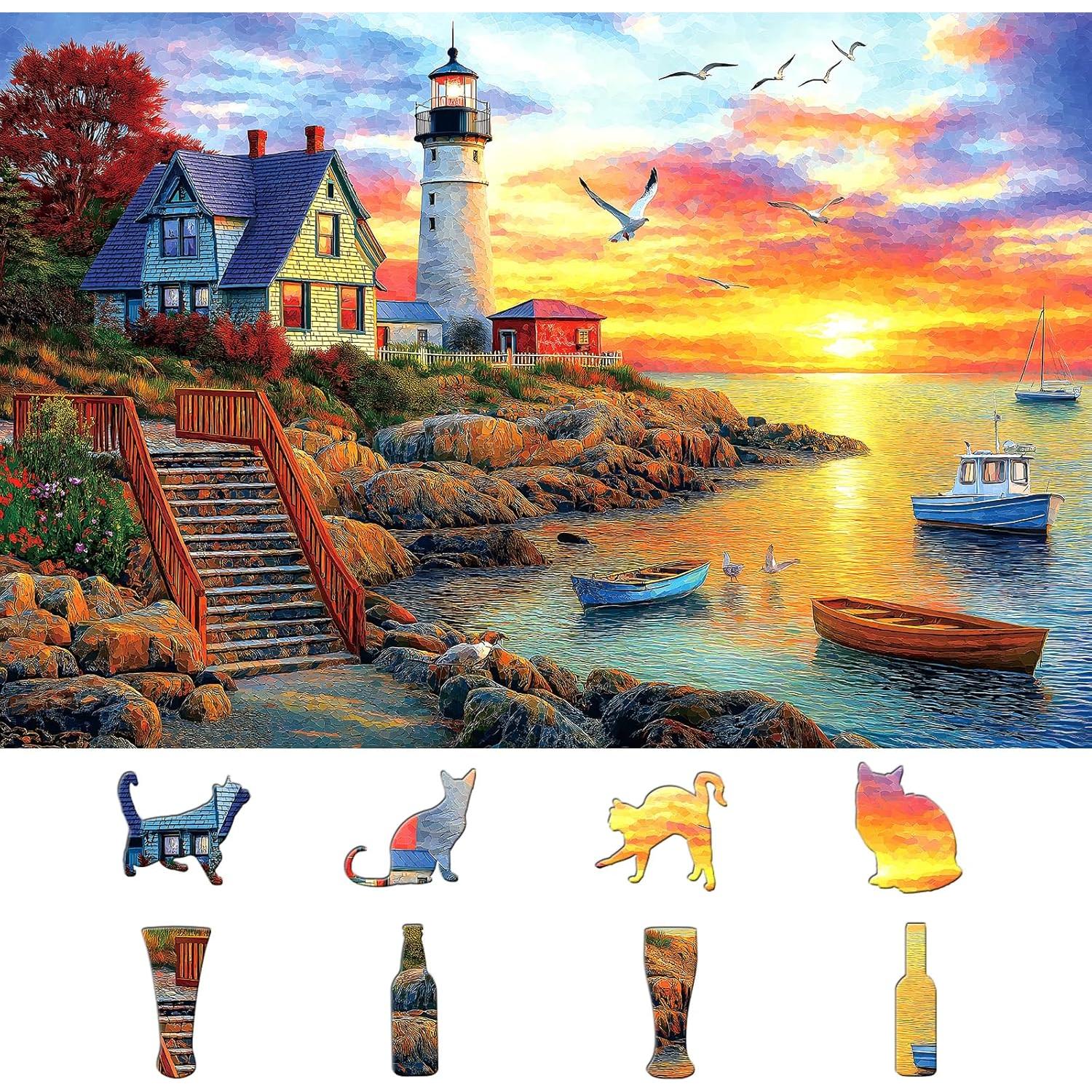 Rompecabezas Faro Atardecer 500 Piezas MINIWAN 53x38 cm