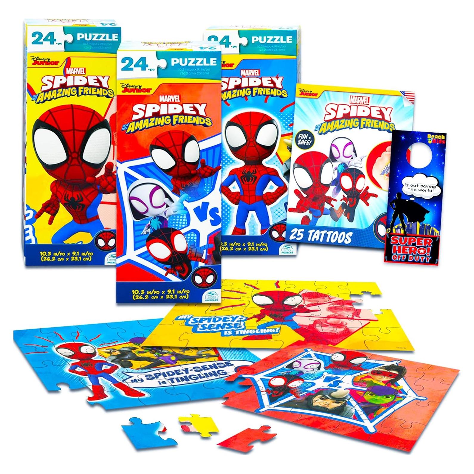 Conjunto de Rompecabezas Spidey y Amigos - 3 Piezas 24x cada uno