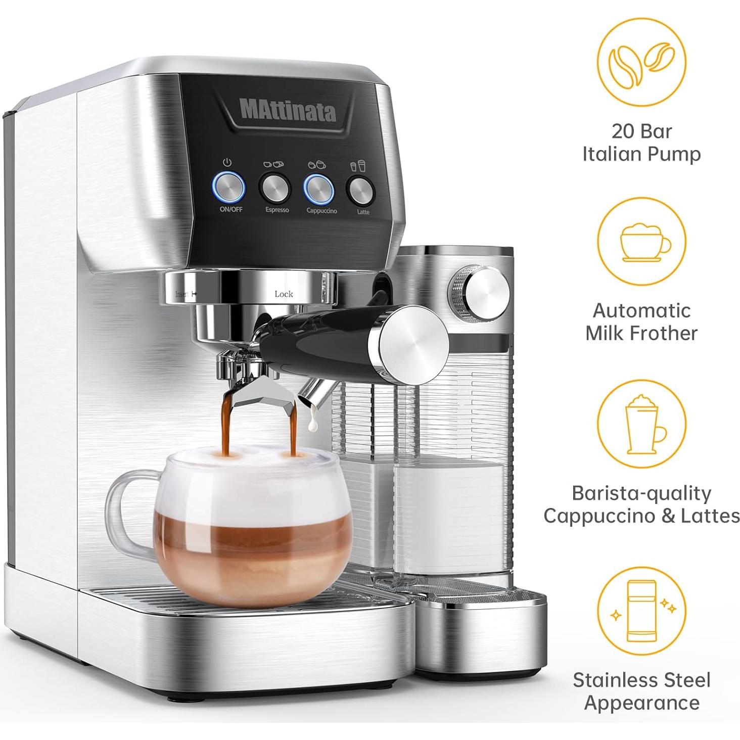 Máquina de Espresso MAttinata Mattino Ultra 20 Bar con Espumador