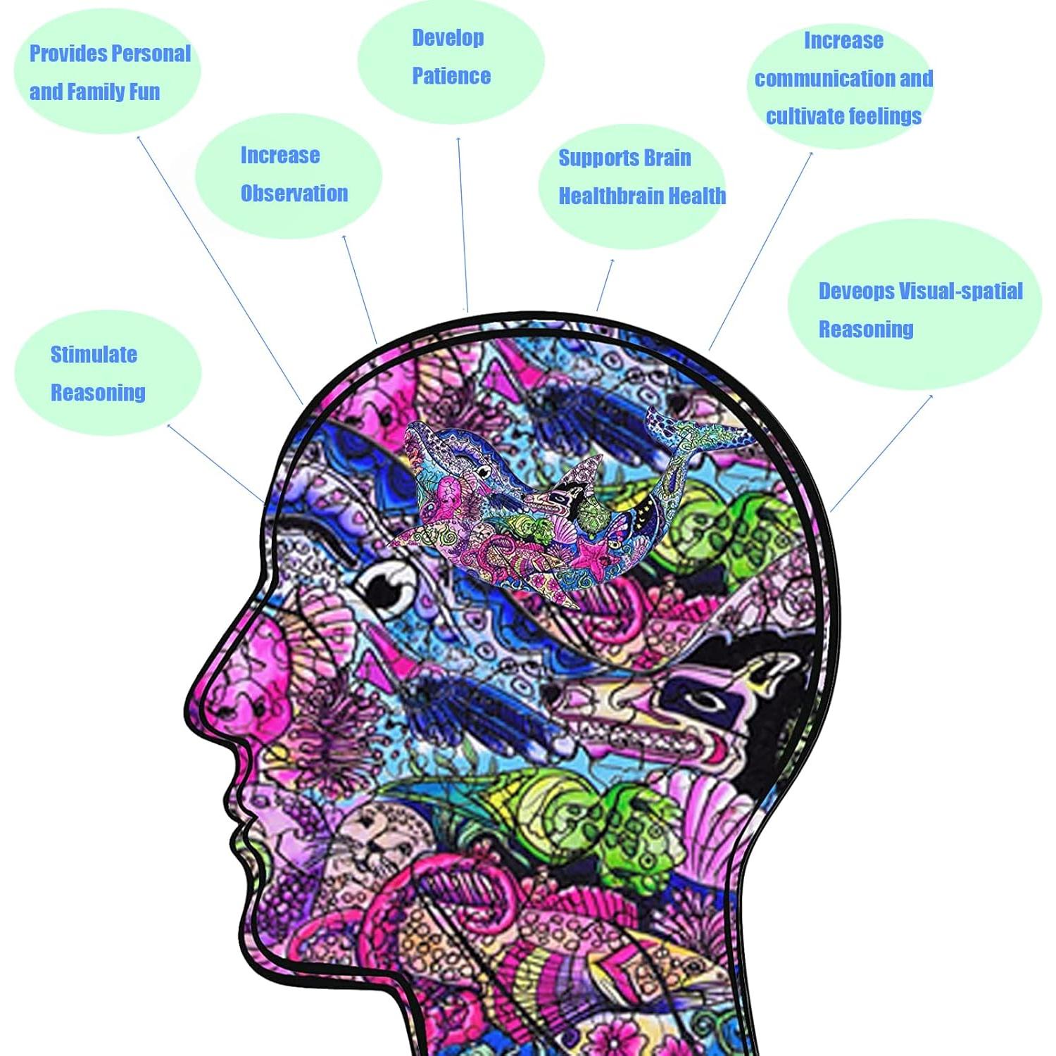 Rompecabezas de Madera Wetufin 200 Piezas Delfines Grande