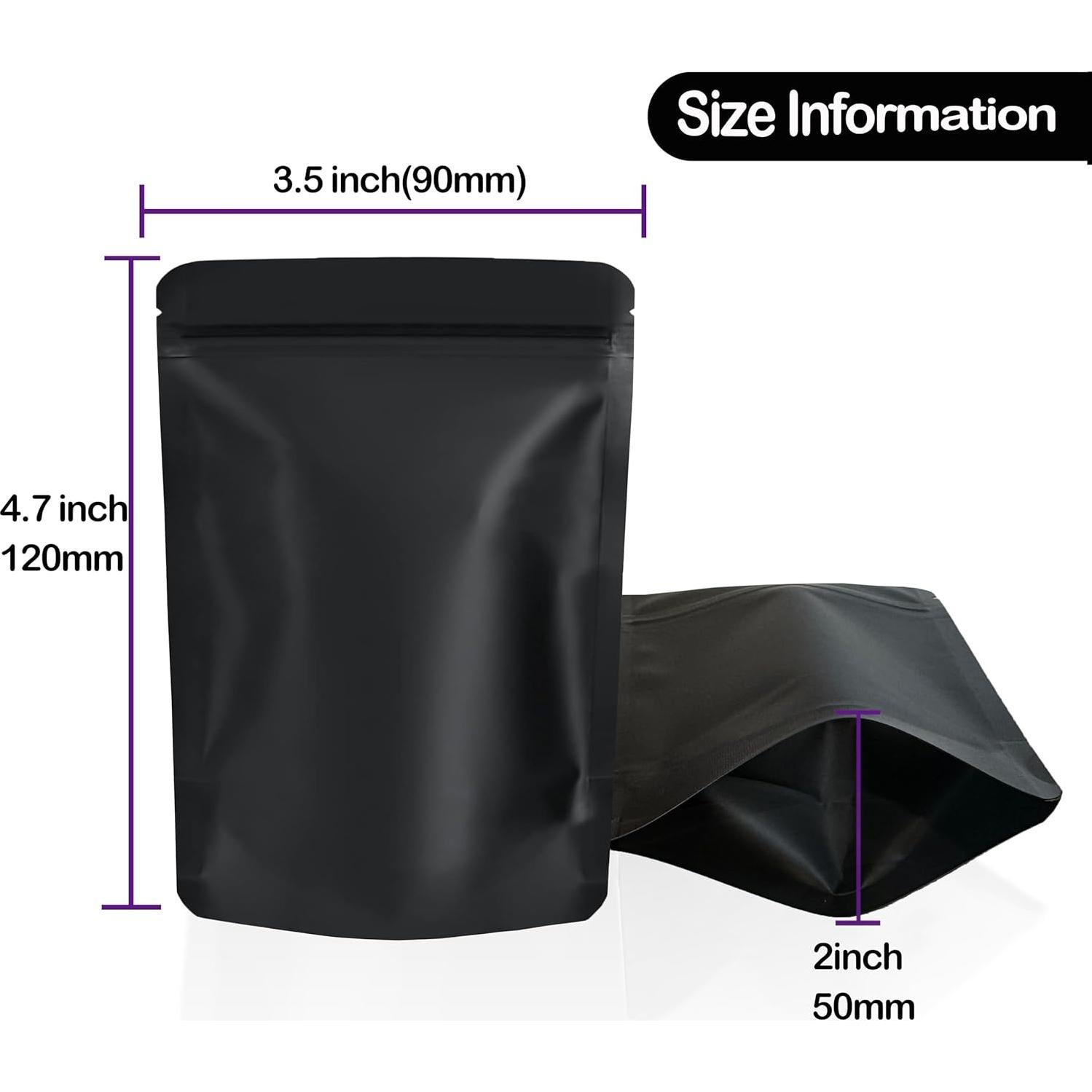 Paquete de 100 Bolsas Mylar YINGZON 12x9 cm A Prueba de Olores