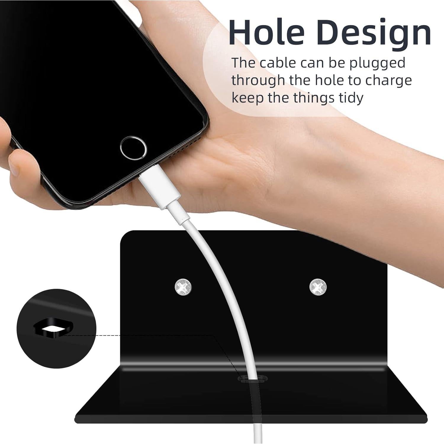 Paquete de 3 estantes flotantes negros Ludery 10.16 cm