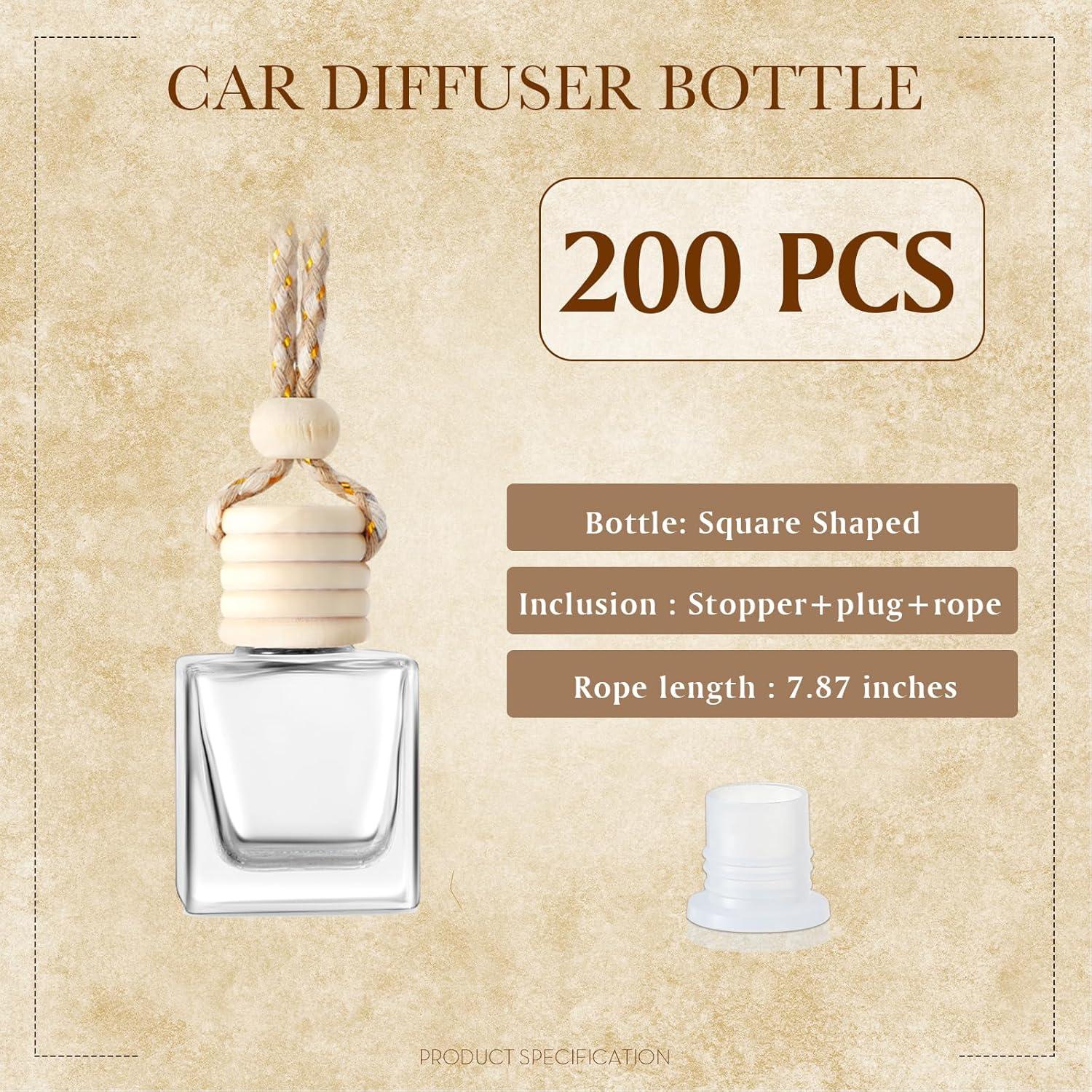200 Botellas Difusoras de Vidrio BBTO 10ml con Tapa de Madera