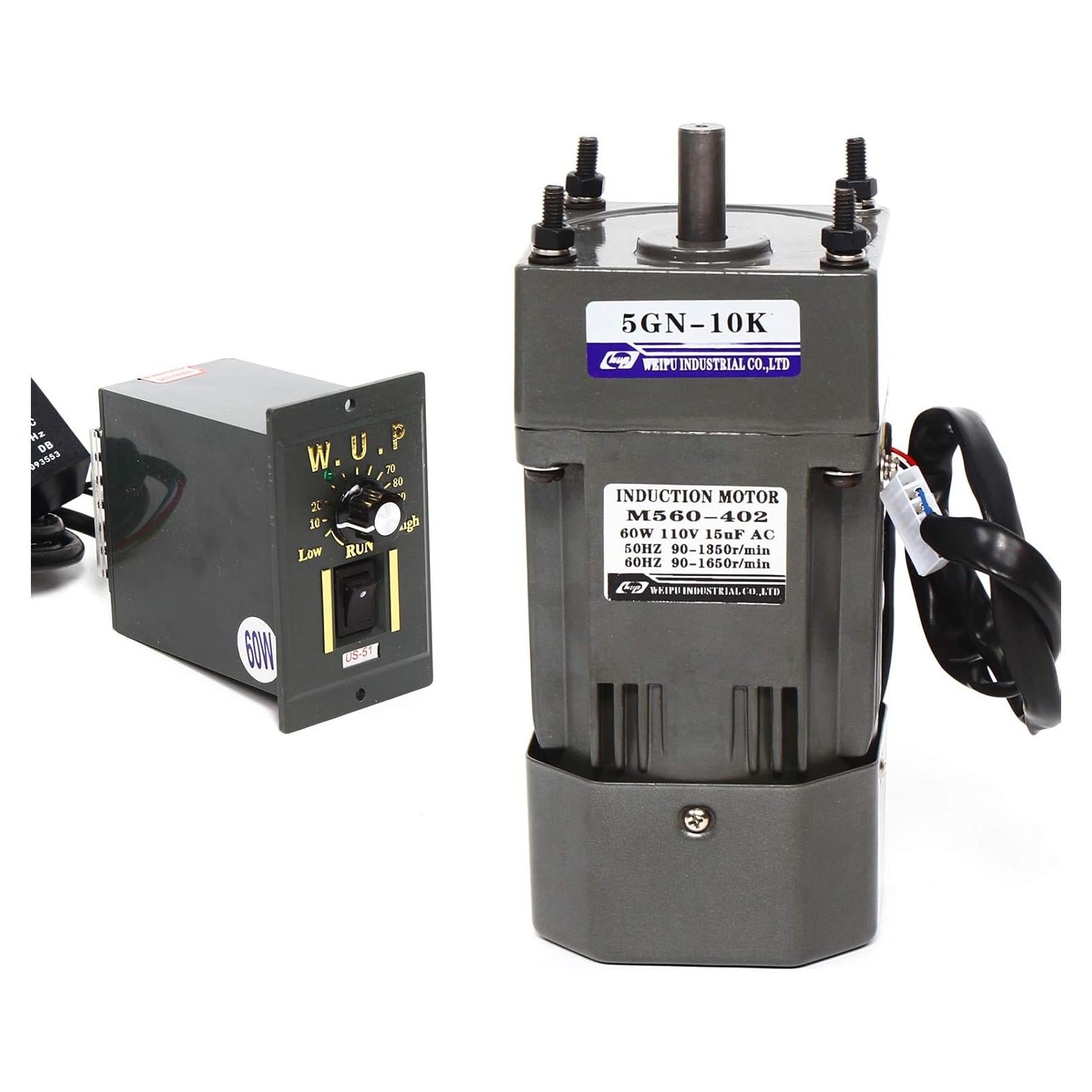 Motor de Engranaje AC 110V 60W Reversible con Controlador