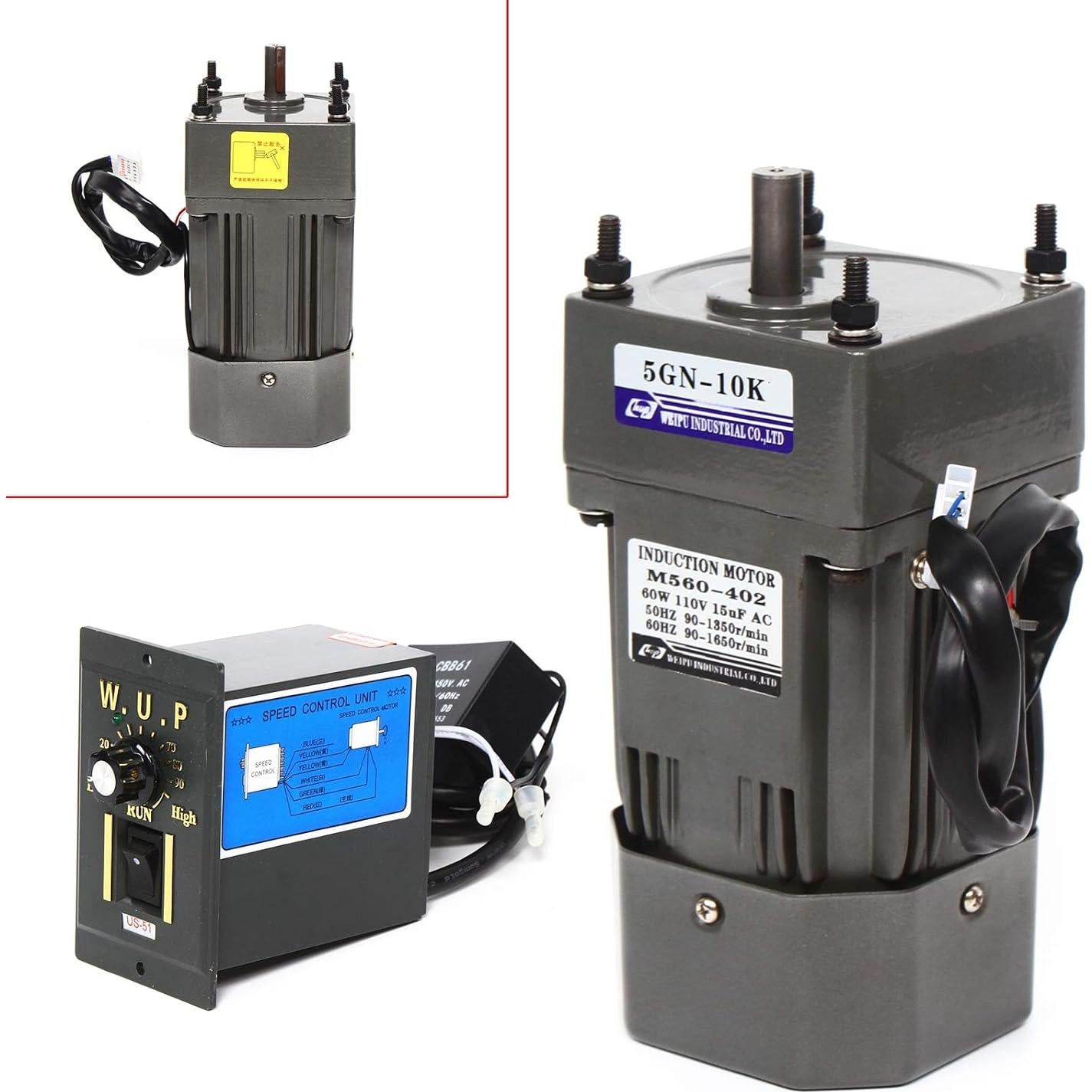 Motor de Engranaje AC 110V 60W Reversible con Controlador