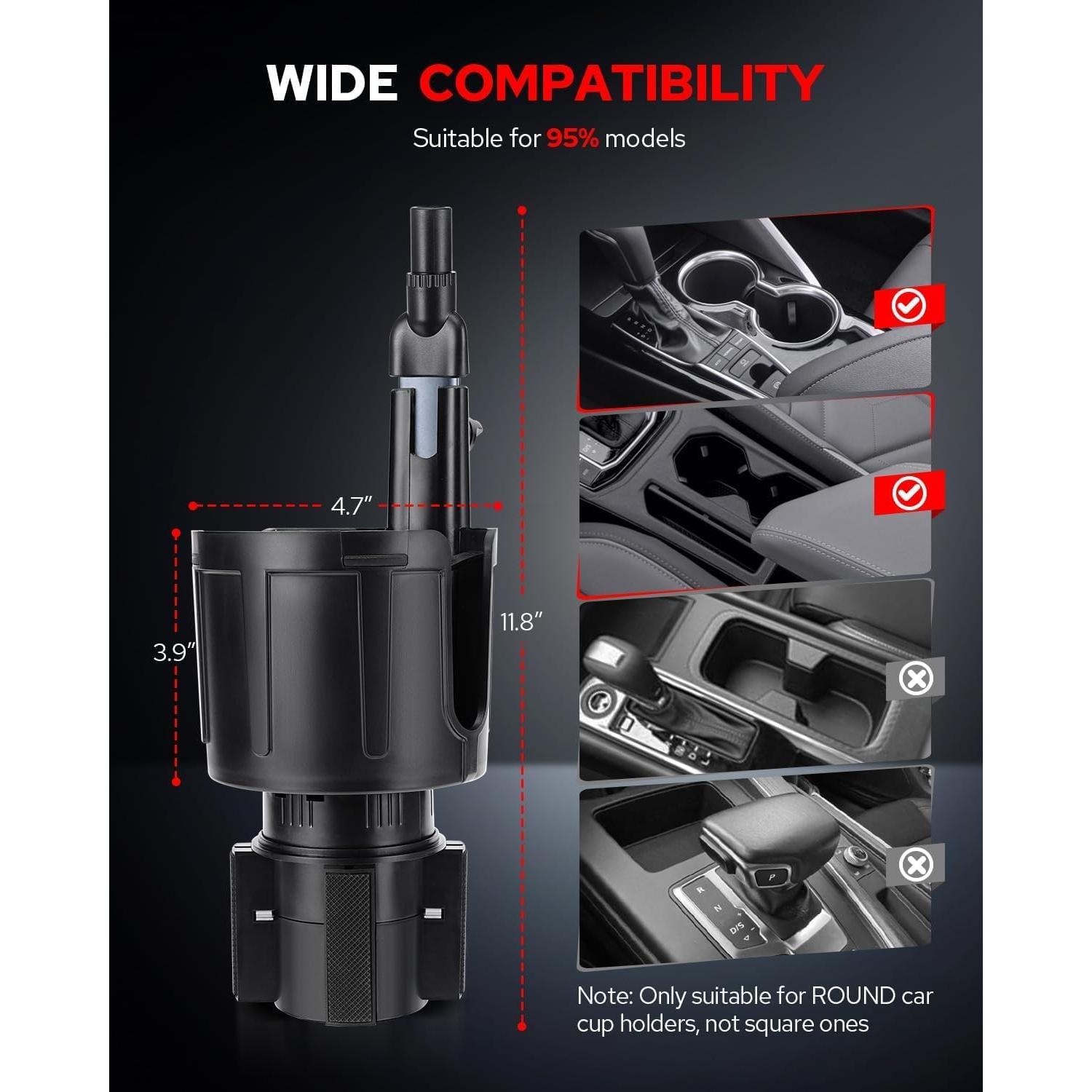 Bandeja Soporte para Tazas de Coche ANONEMOTO 24.1 cm Ajustable